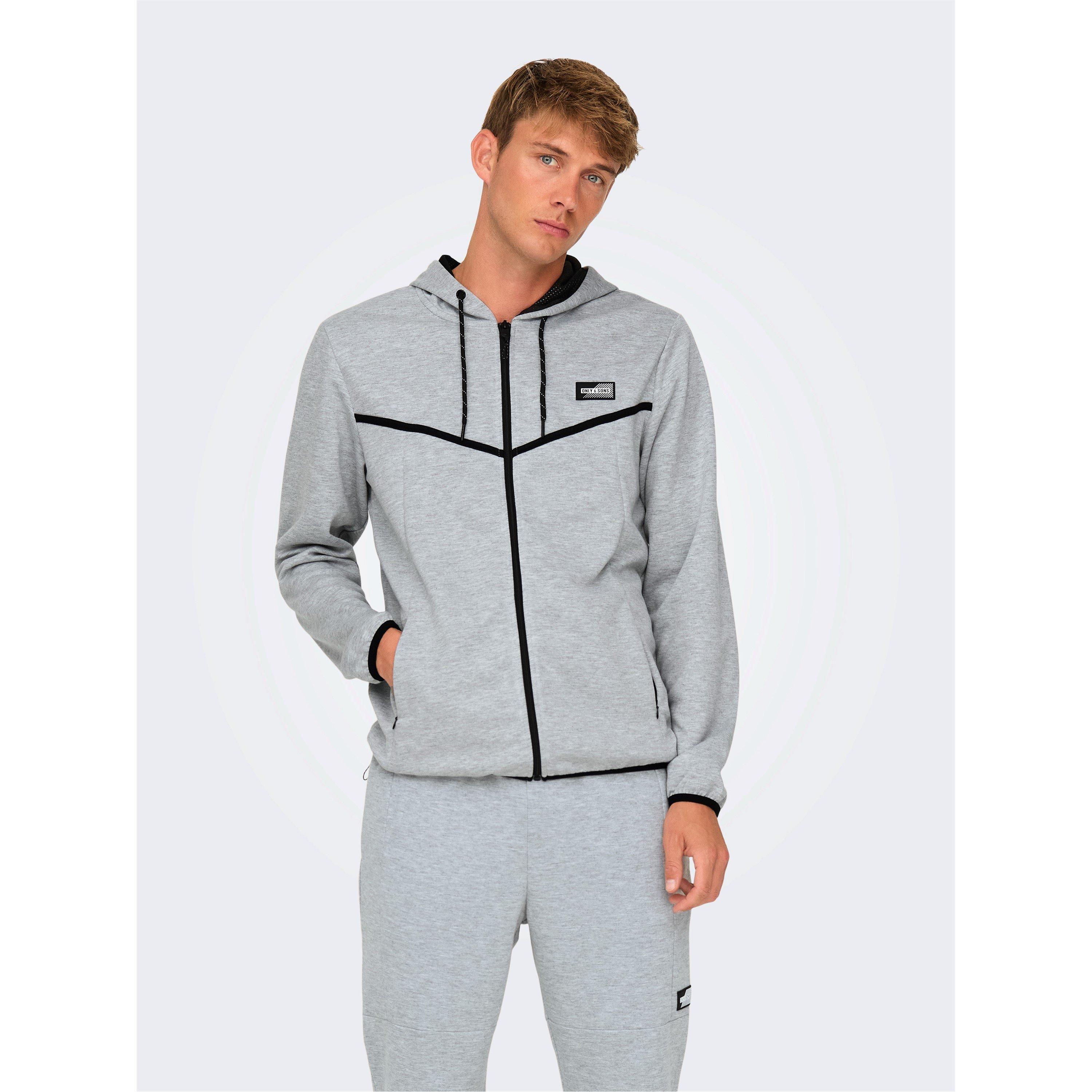 LGrey Melange - Only - Men's Zip Hoodie - 3
