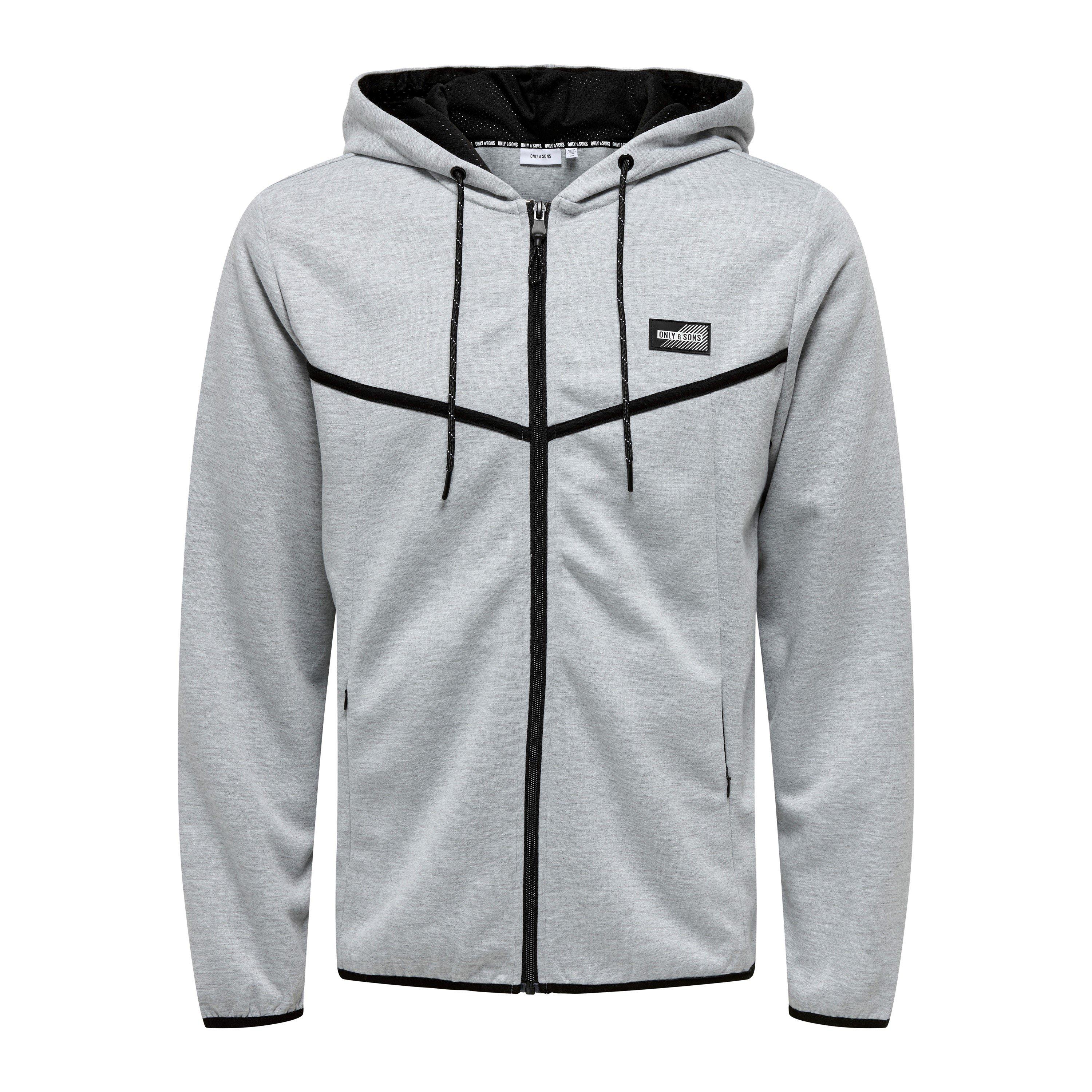 LGrey Melange - Only - Men's Zip Hoodie - 6