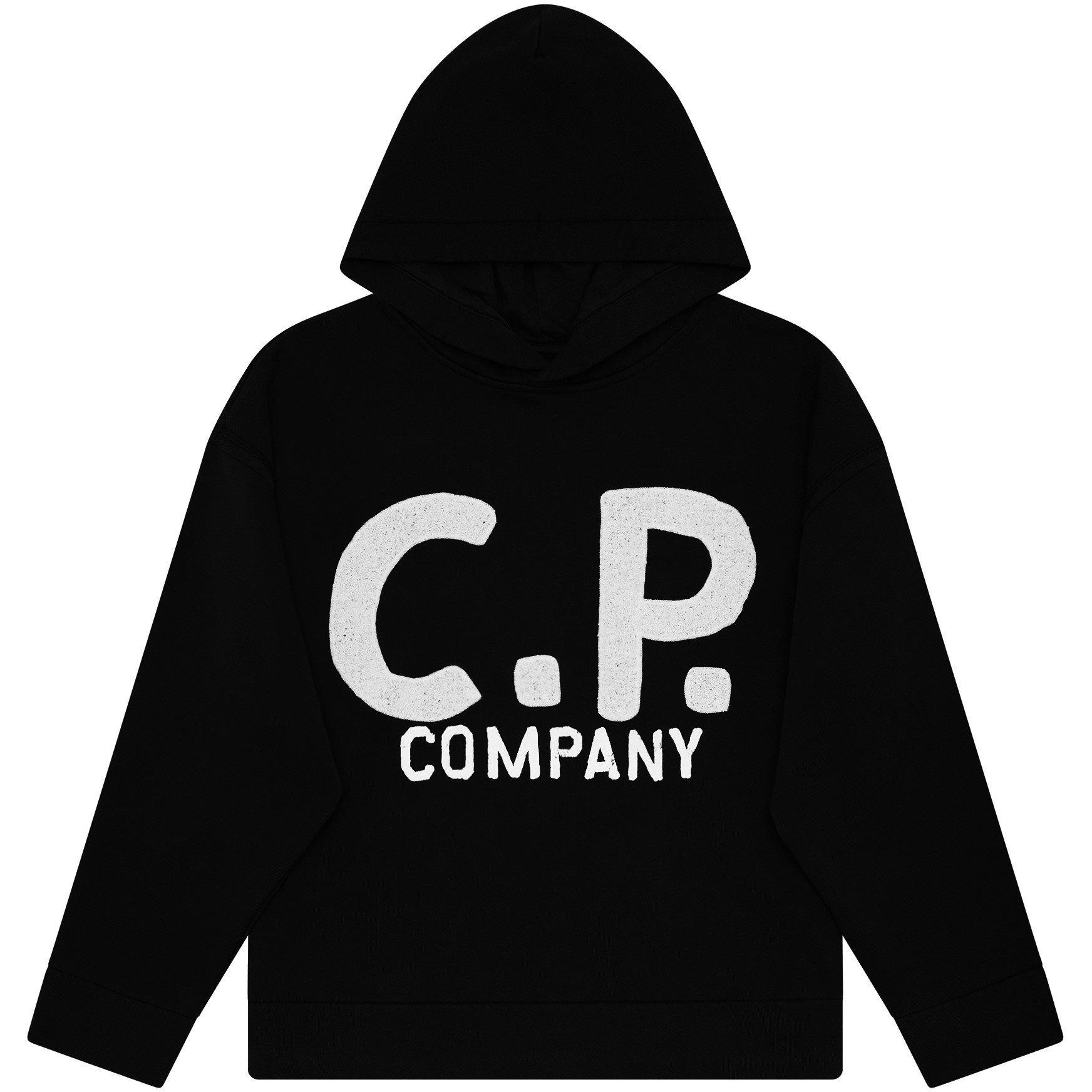 パーカー・フーディ C.P. Company LOGO COTTON HOODIE CP Company Logo Men's Hoodie Gray 16CMSS023A005086W-M93