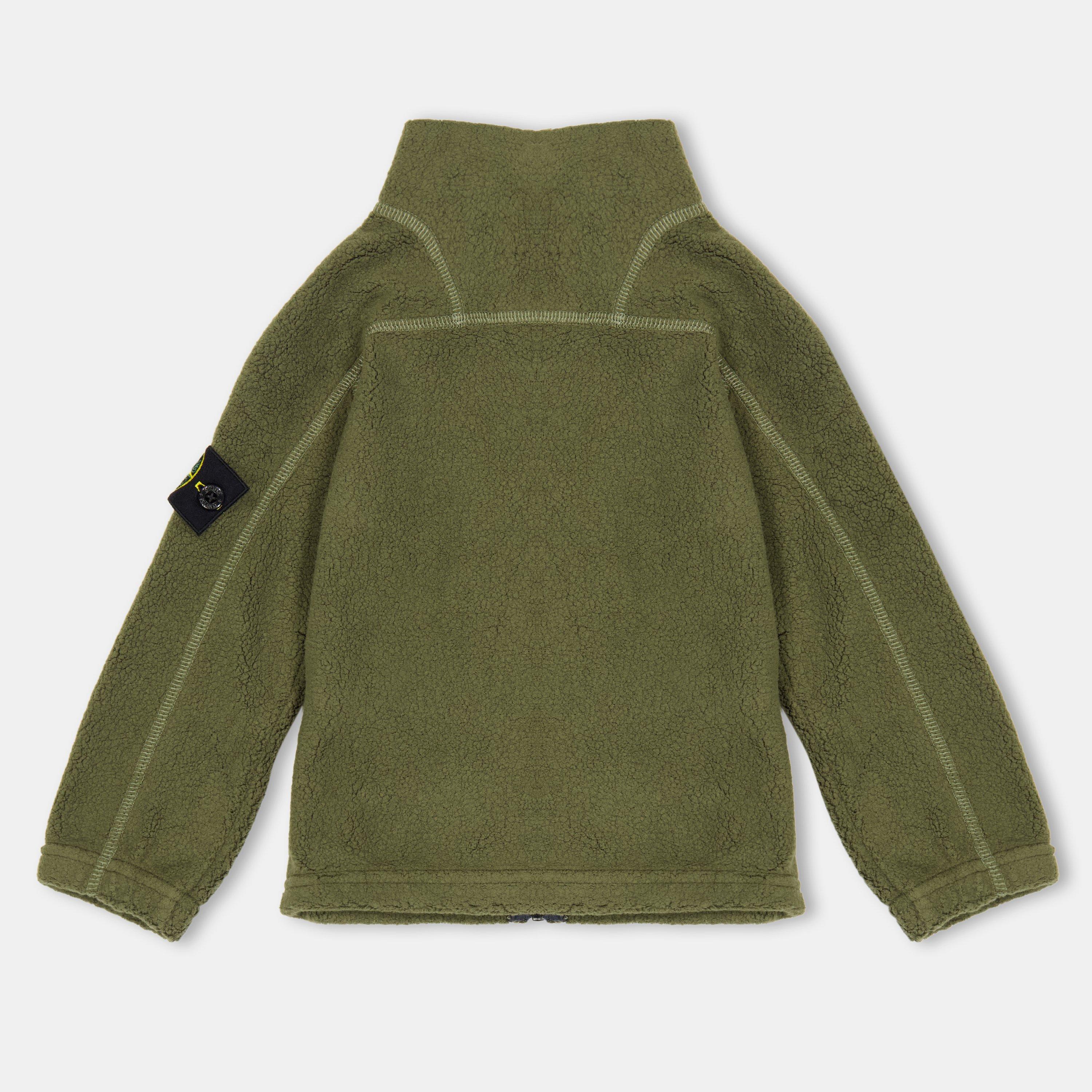 Mil Green V0054 - Stone Island - Kids' Terry Full Zip Fleece - 2