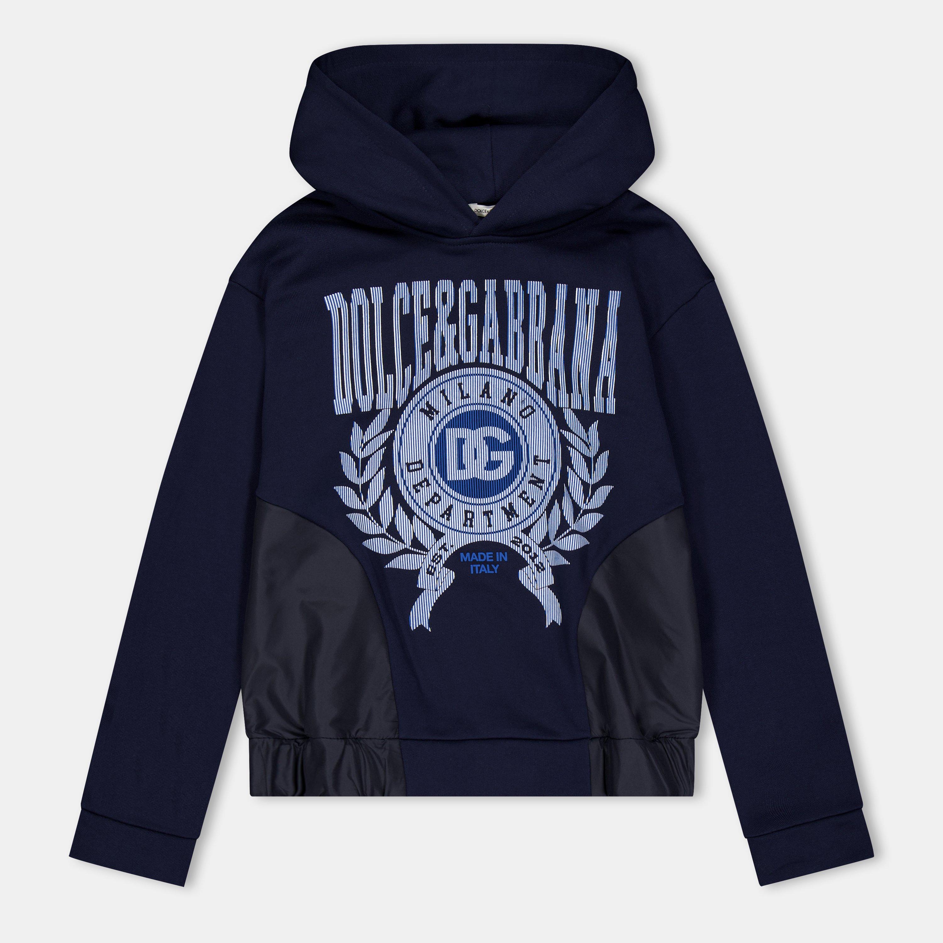 Blue B3895 - Dolce and Gabbana - Unisex Kids' Small Logo Pull Over Hoodie - 1
