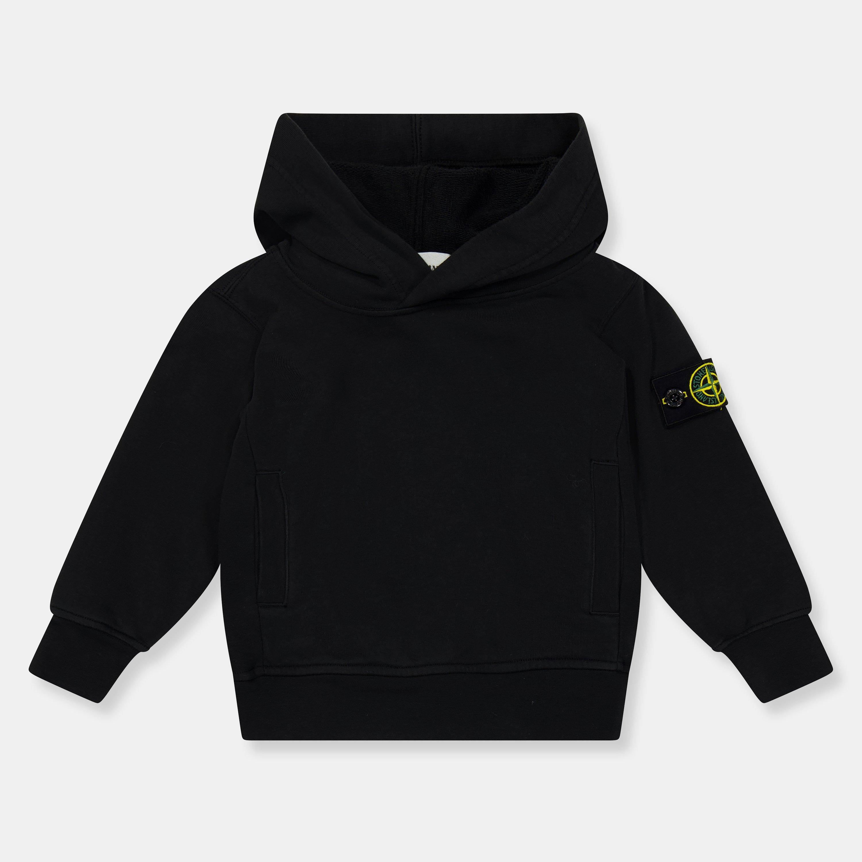 Stone Island Kids' Badge Pull Over Hoodie - Black V0029 - 6 Years