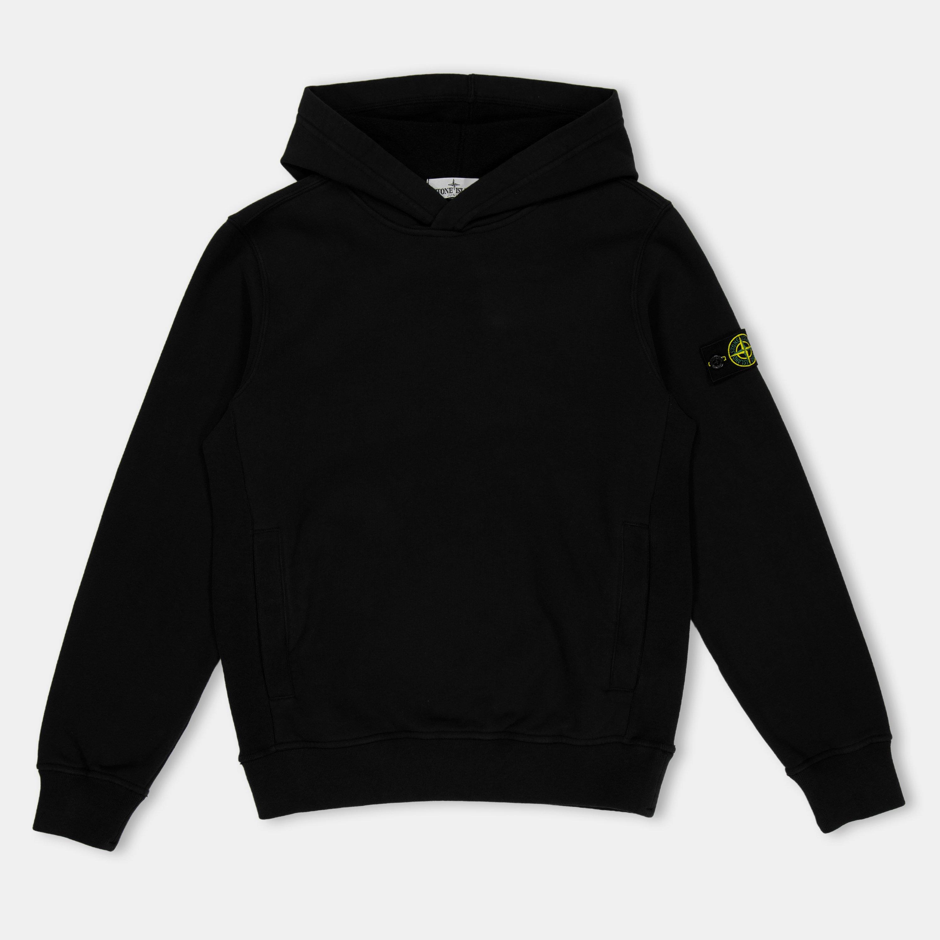 Black V0029 - Stone Island - Kids' Badge Heavyweight Hoodie - 1