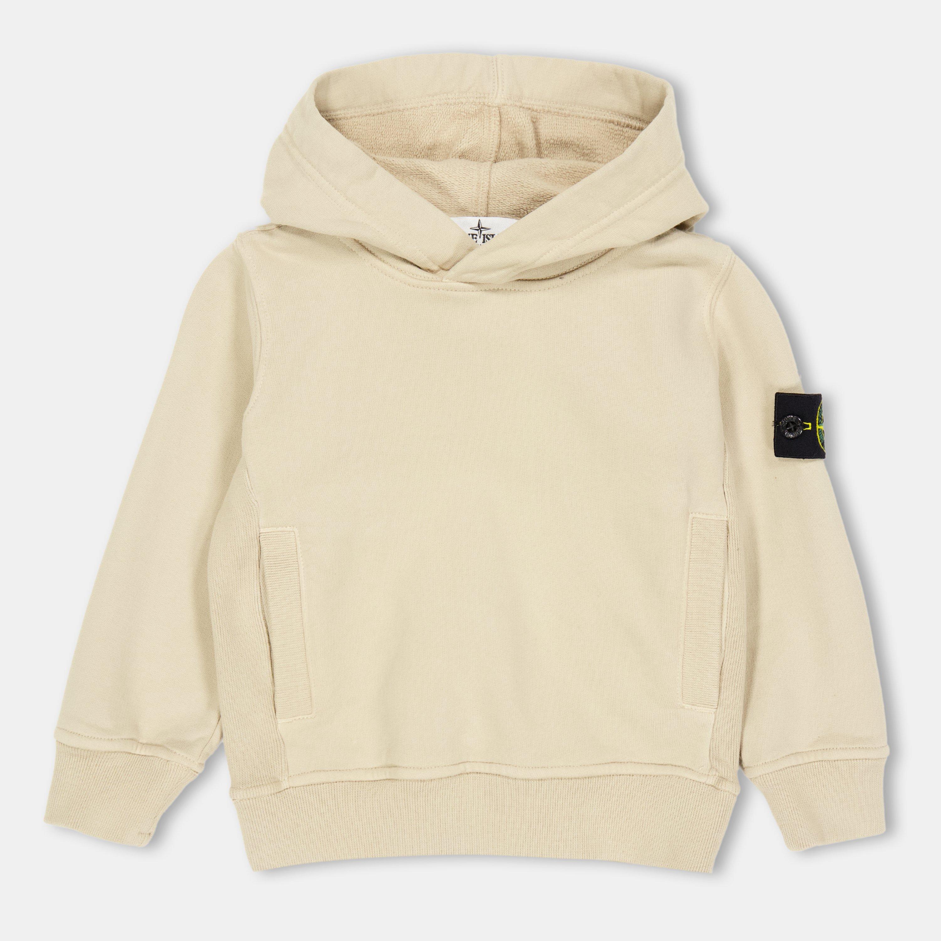 Stone Island Kids' Badge Heavyweight Hoodie - Sabbia V0095 - 14 Years
