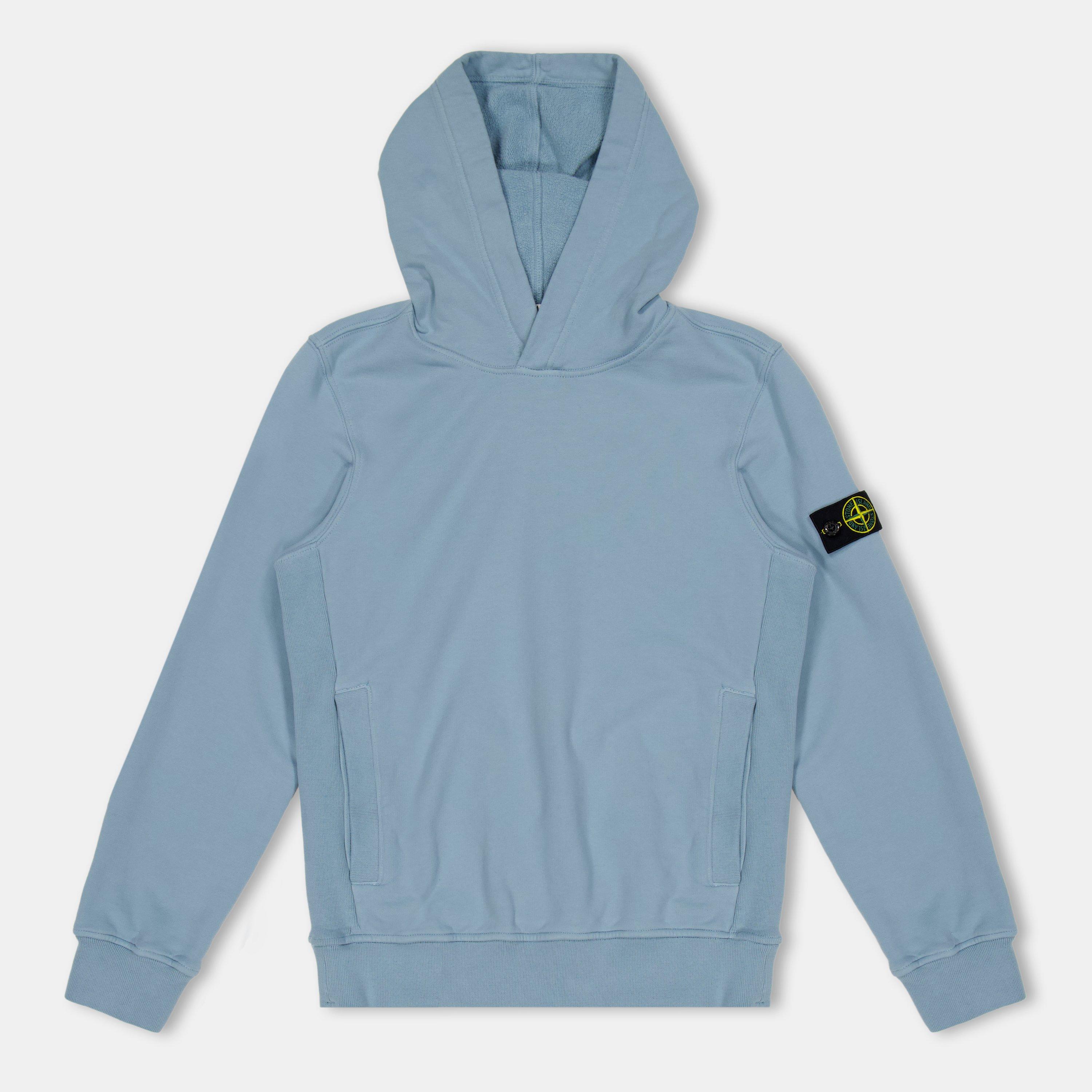 Stone Island Kids' Badge Heavyweight Hoodie - Azzurro V004A - 12 Years