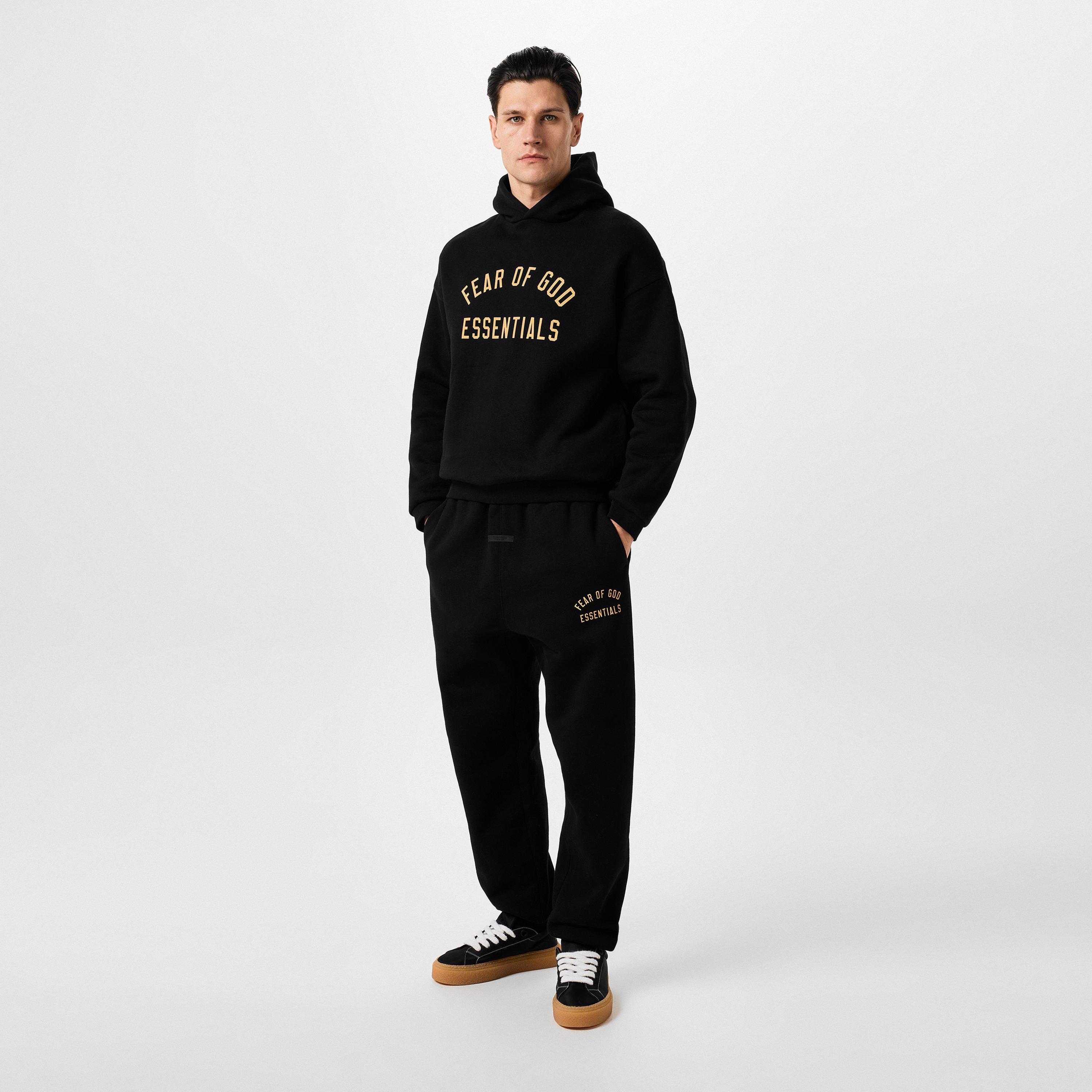Essential fear of god hoodie black