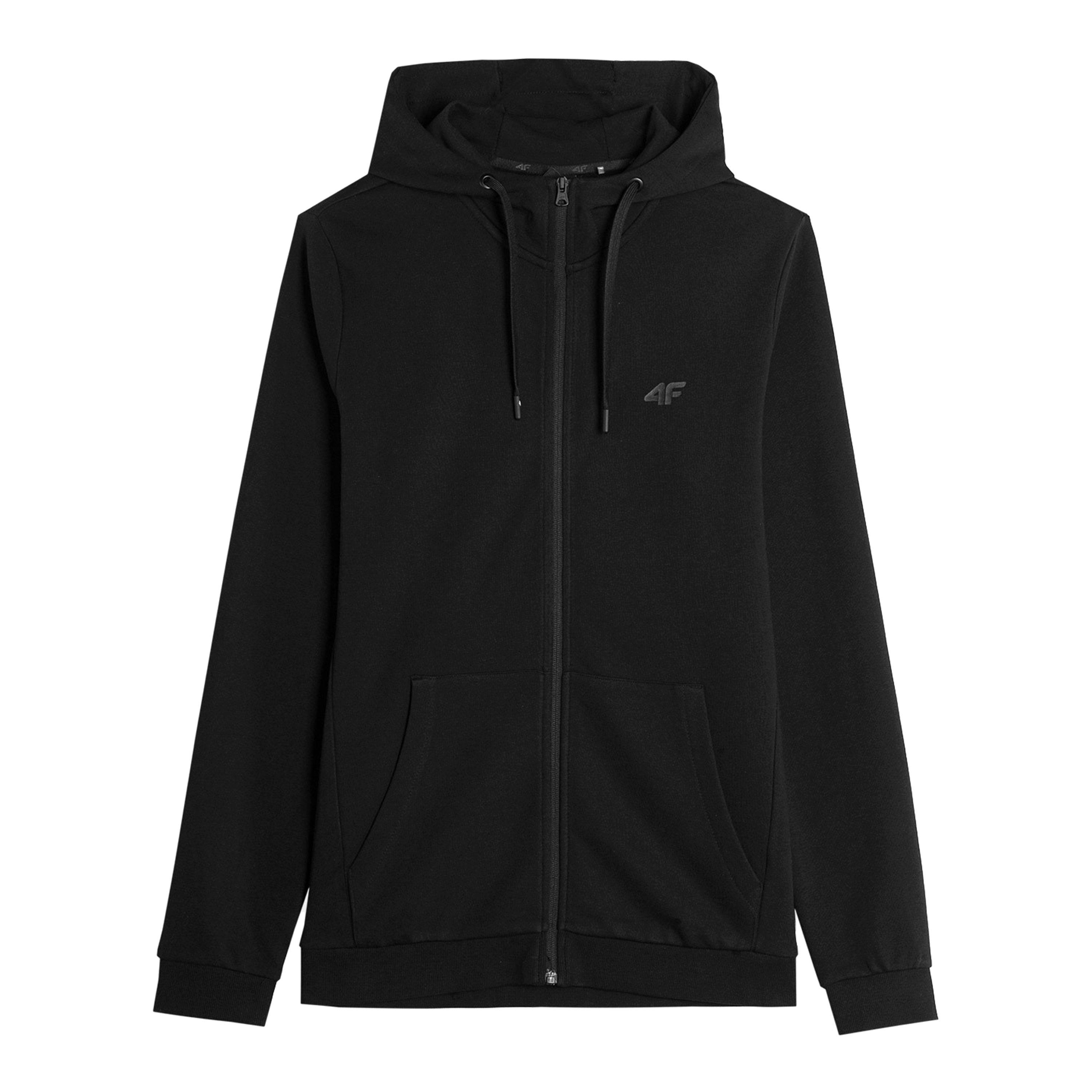 Deep Black - 4F - Full Zip Hoodie Mens - 1