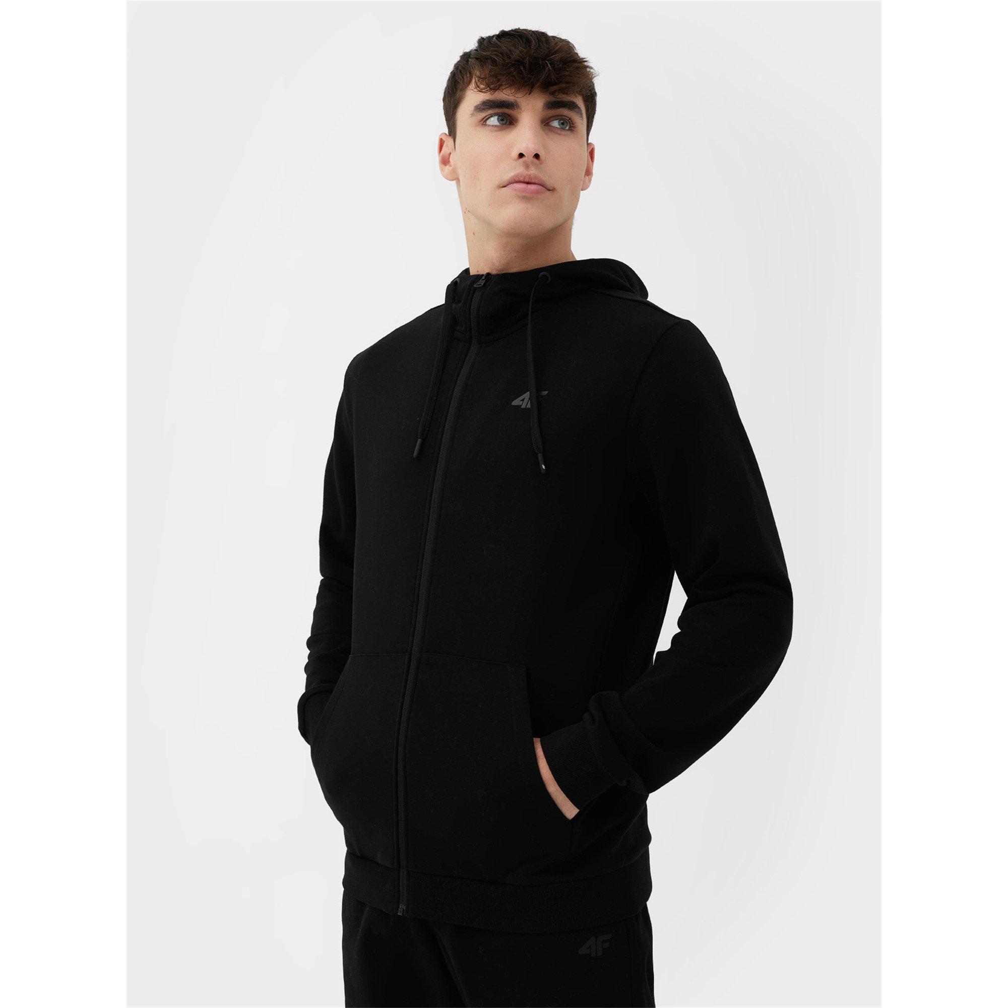 Deep Black - 4F - Full Zip Hoodie Mens - 4