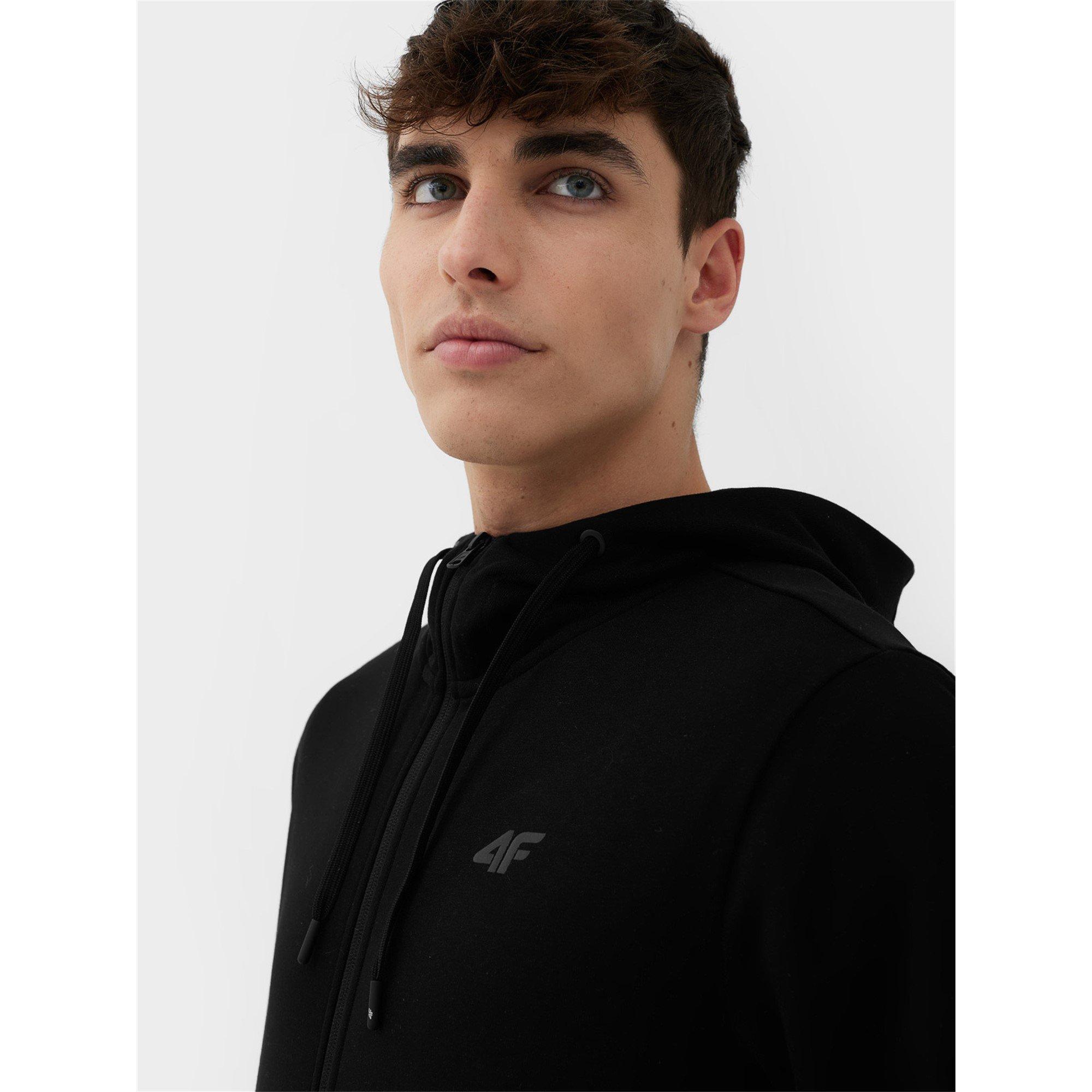 Deep Black - 4F - Full Zip Hoodie Mens - 5