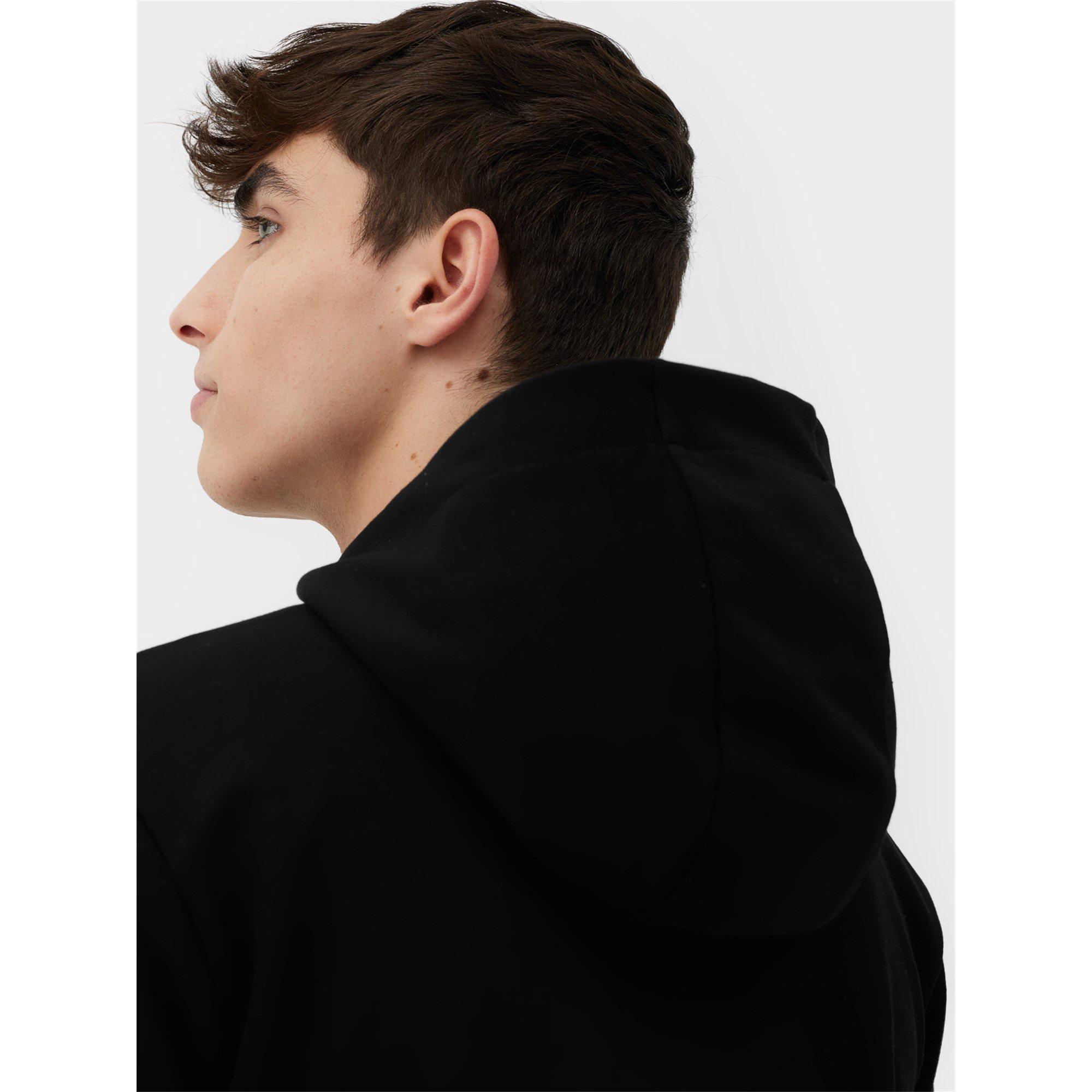 Deep Black - 4F - Full Zip Hoodie Mens - 7