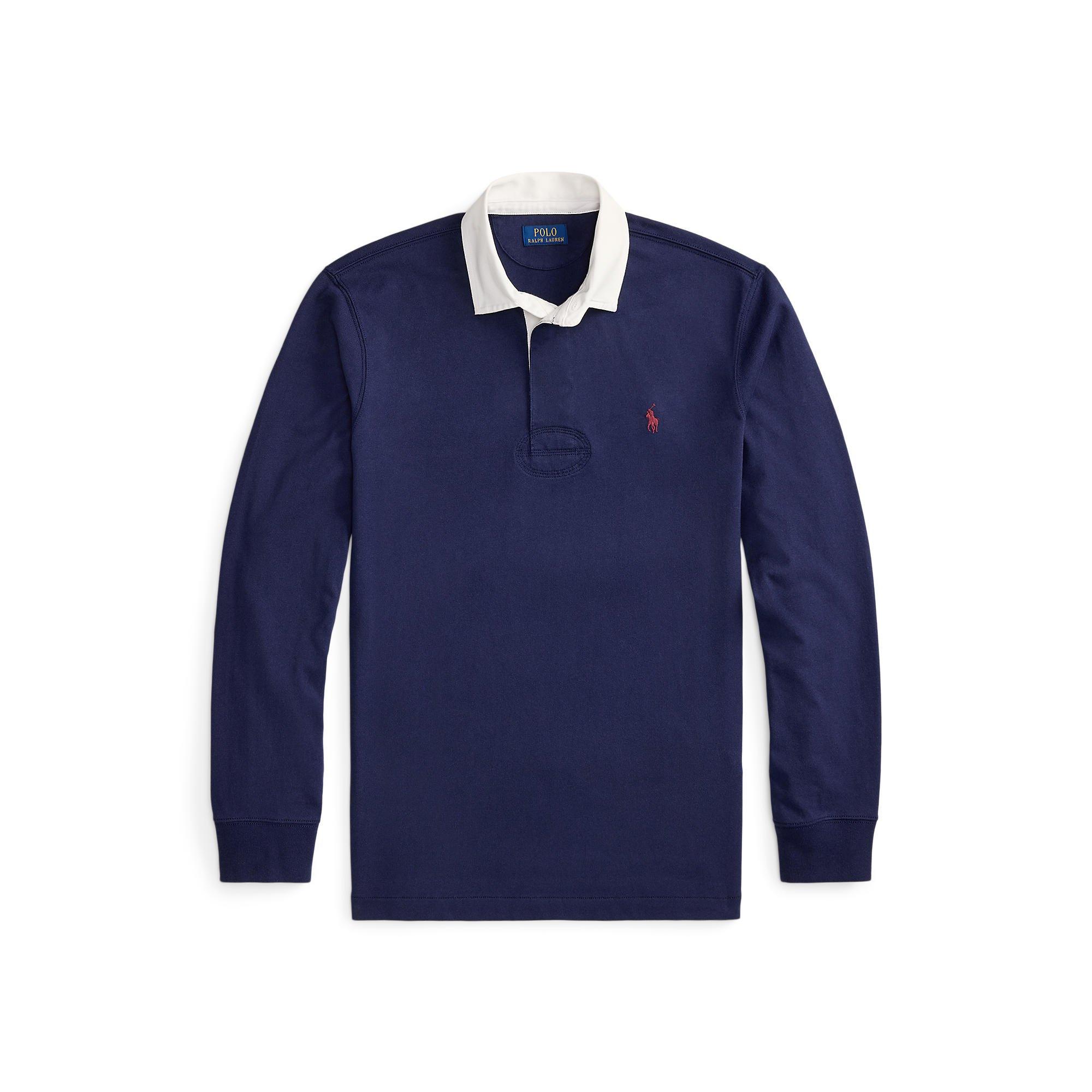 Polo Ralph Lauren Men's Newport Navy Rugby Striped Rugby Shirt - 2XL