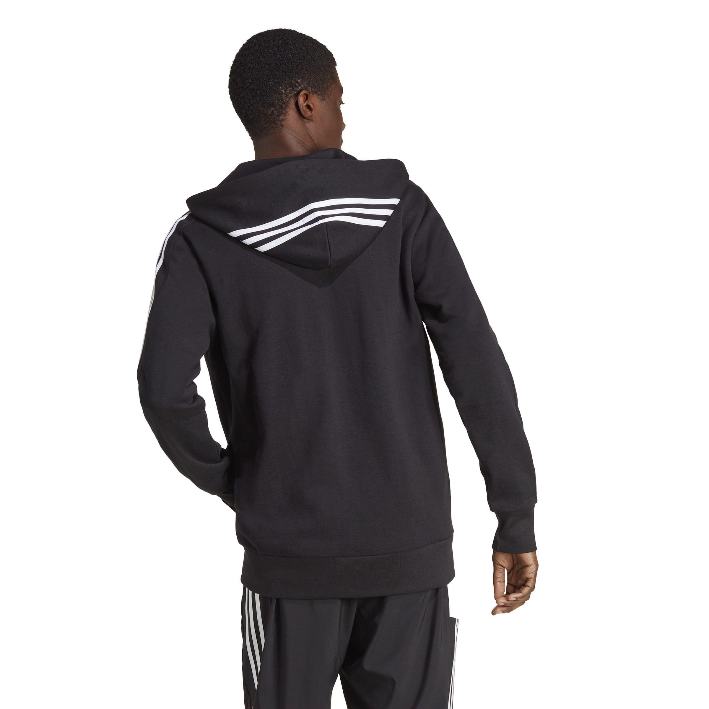 Black/White - adidas - Men's Stripe Full-Zip Hoodie - 3