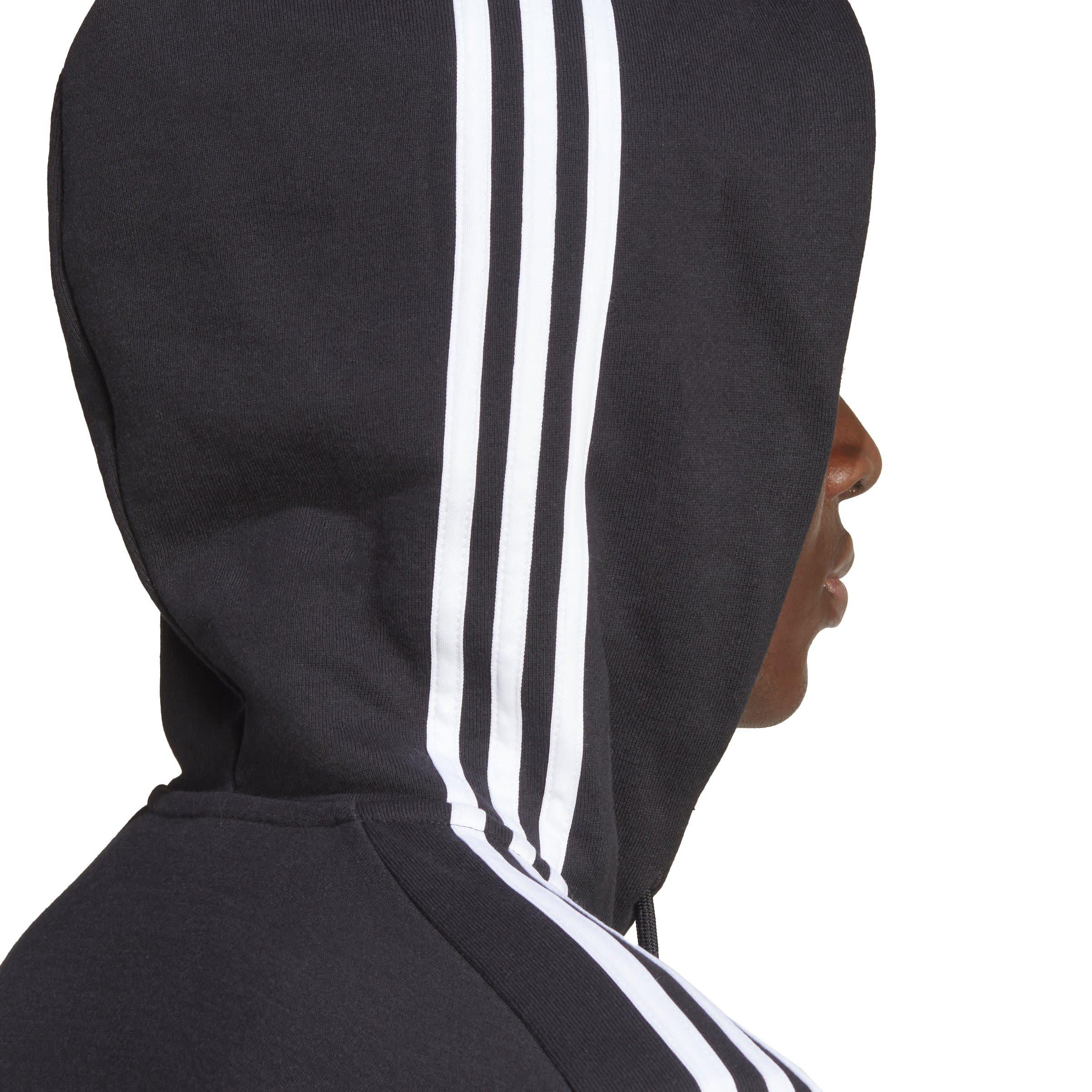 Black/White - adidas - Men's Stripe Full-Zip Hoodie - 7
