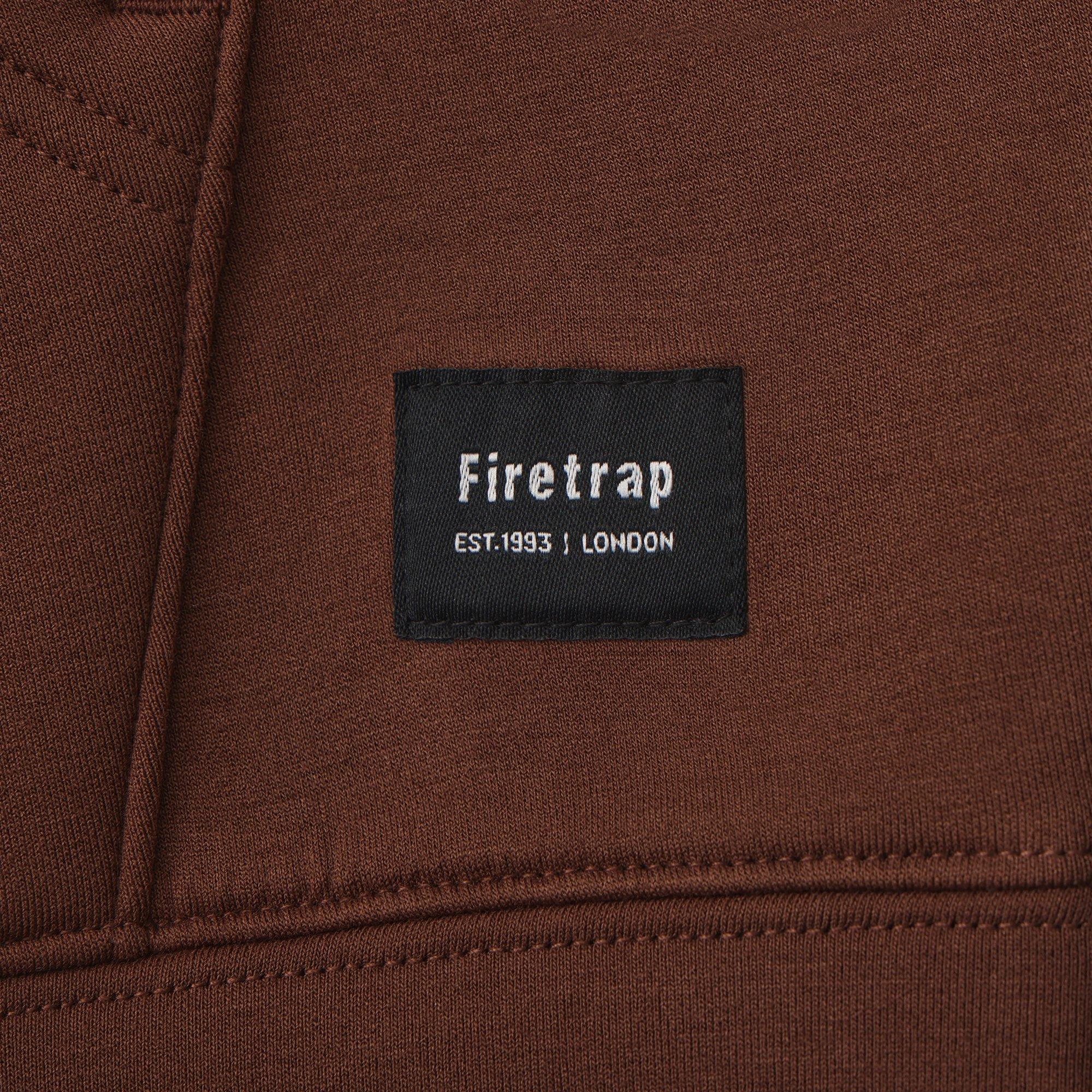 Brown - Firetrap - Scuba Full Zip Hoody Mens - 4