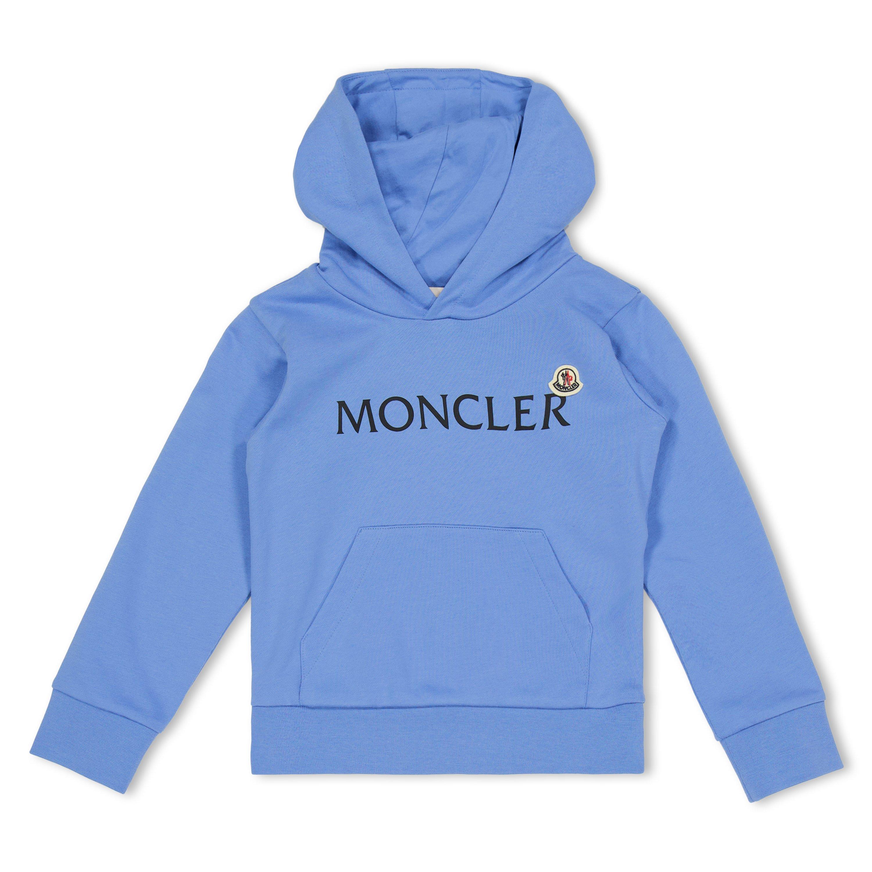 Moncler Kids' Pull Over Hoodie - Light Blu 70G - Size 14Y