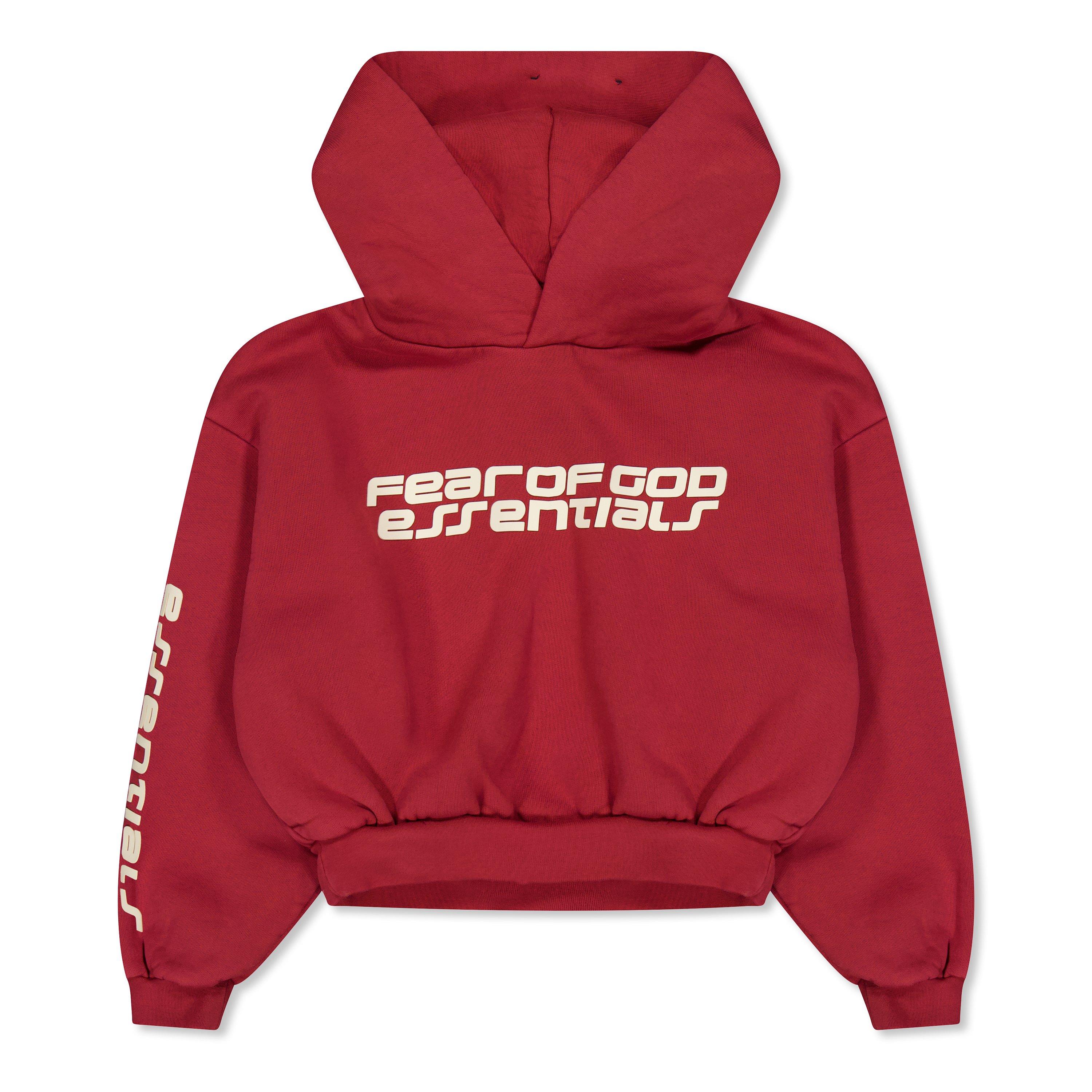 Crimson - Fear Of God Essentials - FGE Logo Hoodie Jn61 - 1