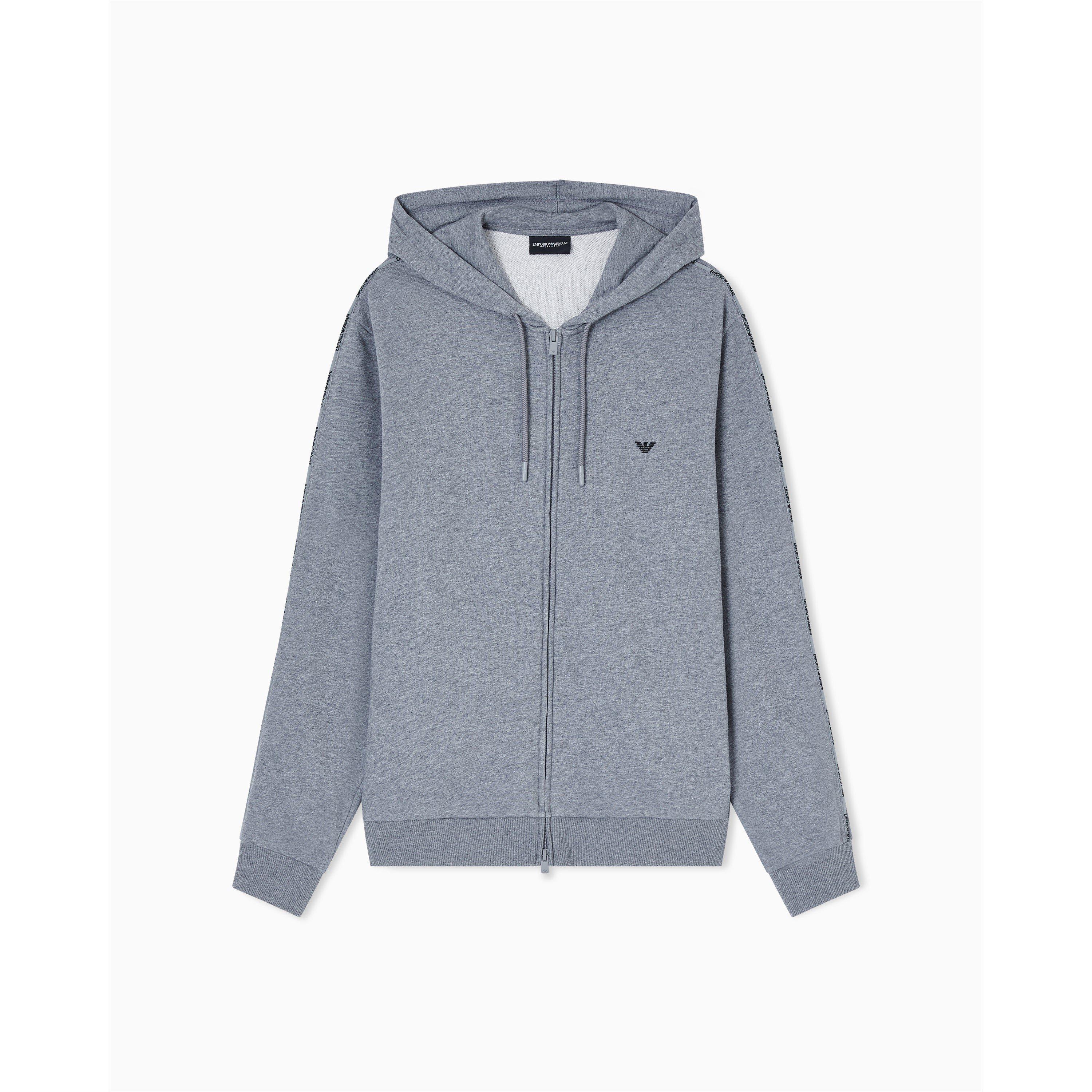 Grey Melange - Emporio Armani - Men's Zip Hoodie - 1