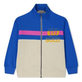 Gucci Children'S Logo Print Jersey Zip Jacket