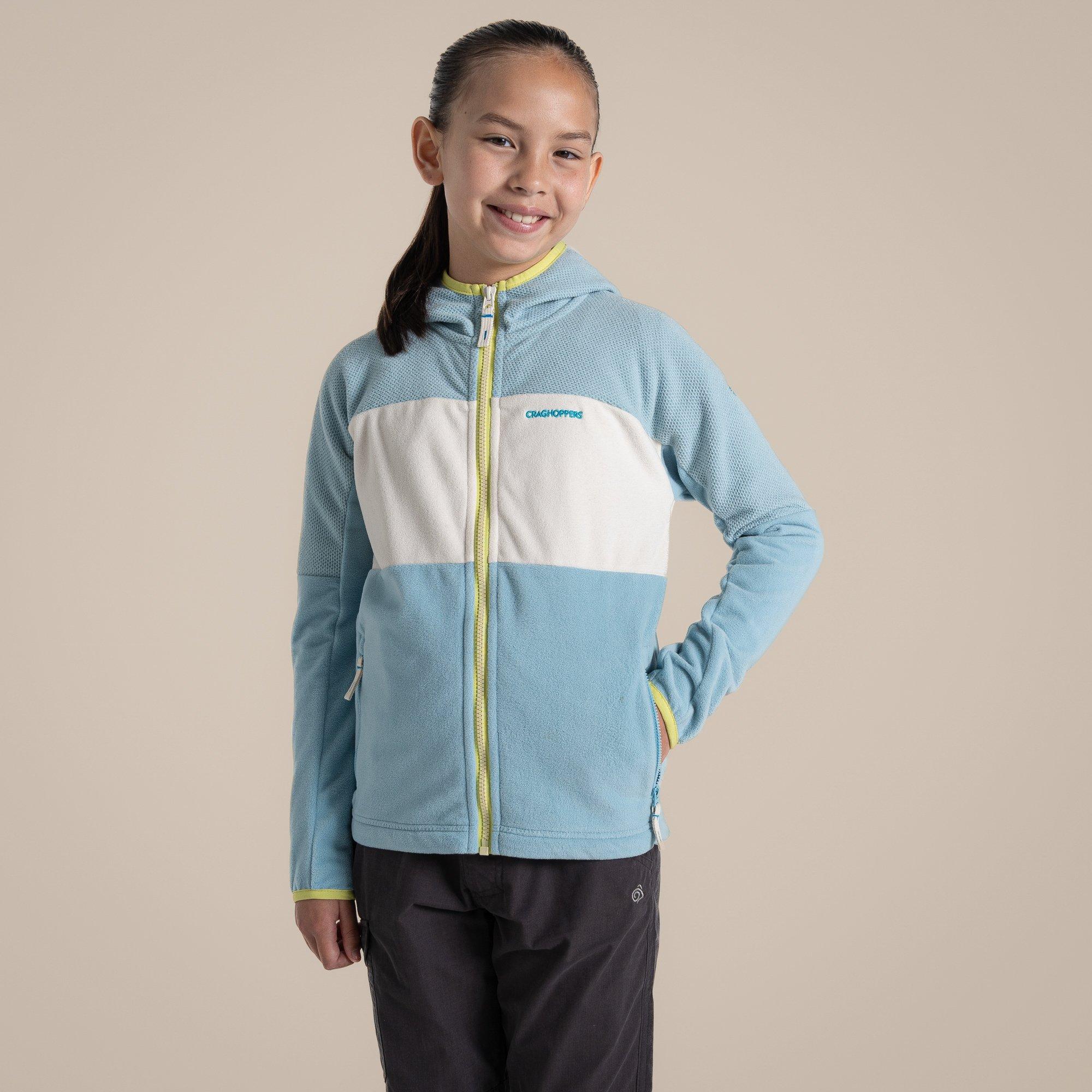 Sky Blue - Craghoppers - Unisex Kids' Bindloe Hooded Full Zip Fleece - 1