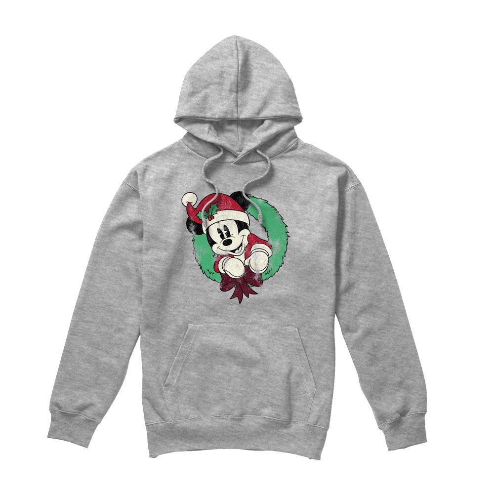 Mickey Wreath - Disney - Mickey Mouse Vintage Christmas Wreath Pullover Hoodie - 3