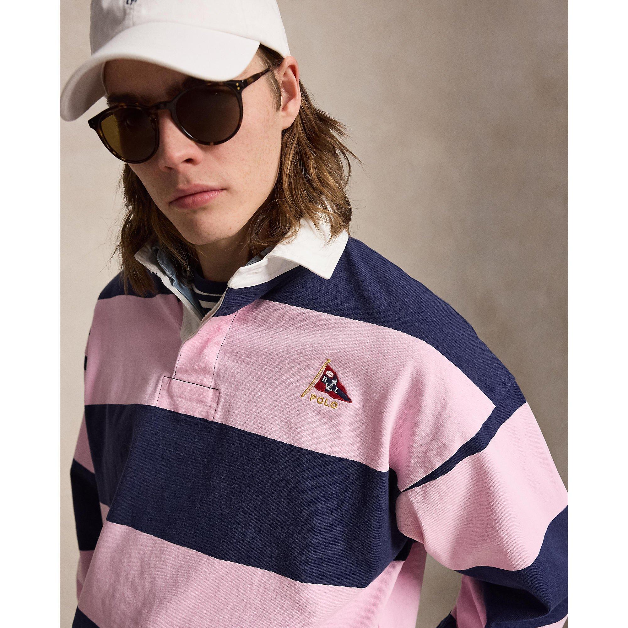 Carmel Pink/Nvy - Polo Ralph Lauren - Men's Rugby Polo Shirt - 4