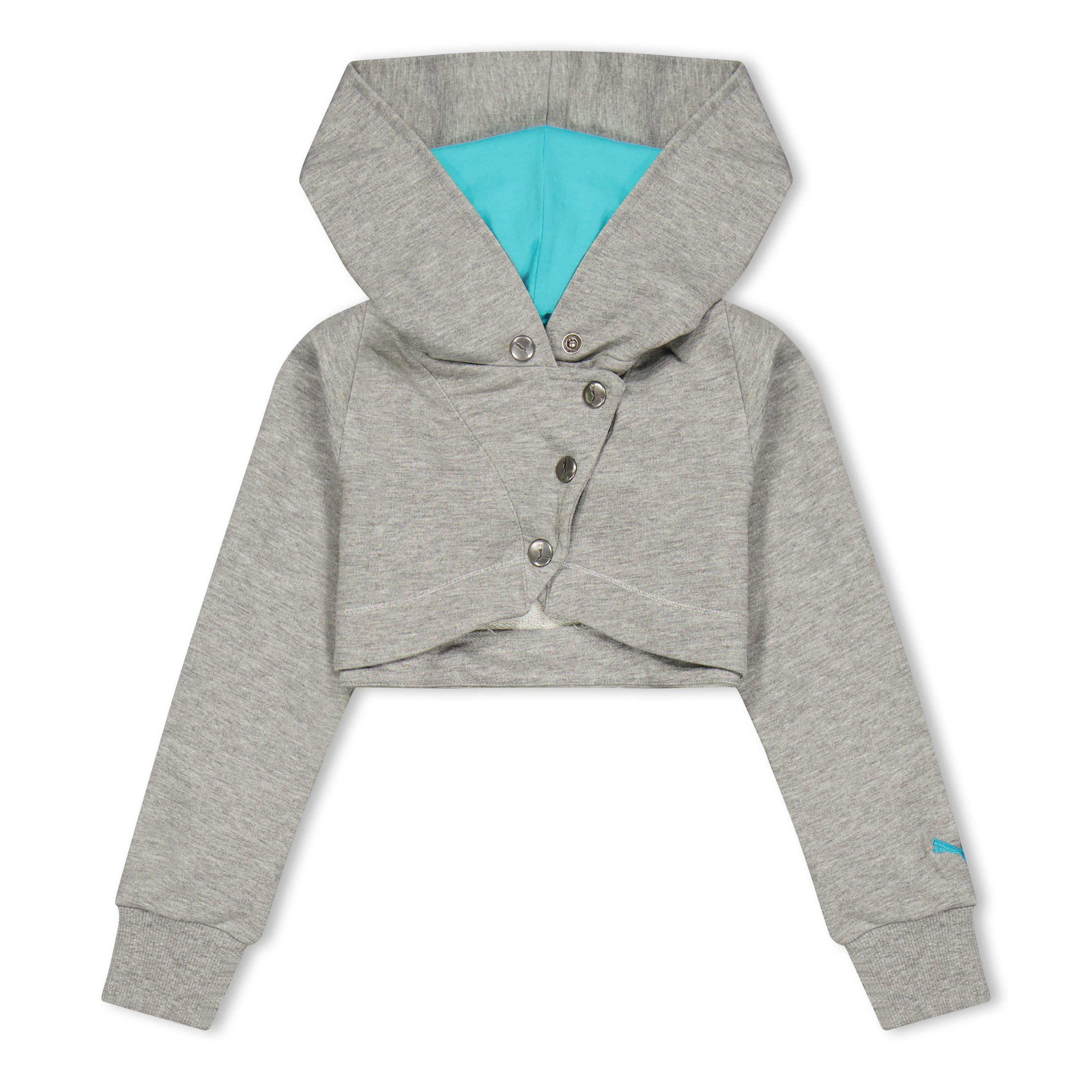 Grey - Puma - Girl Cropped Sweat Jacket Juniors - 1
