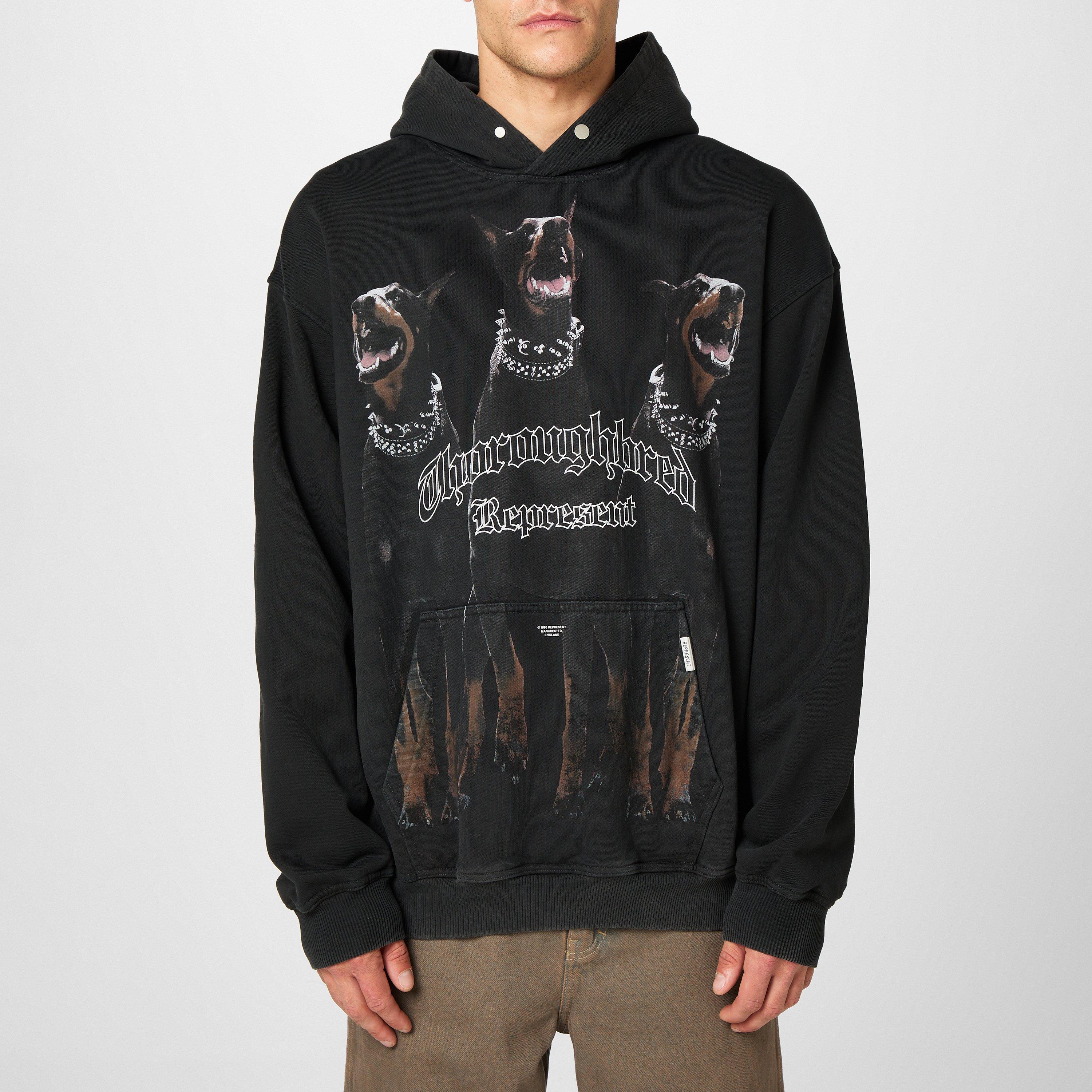 Vintage Black - Represent - Men's Thoroughbred Cotton Long Sleeve Hoodie - 1