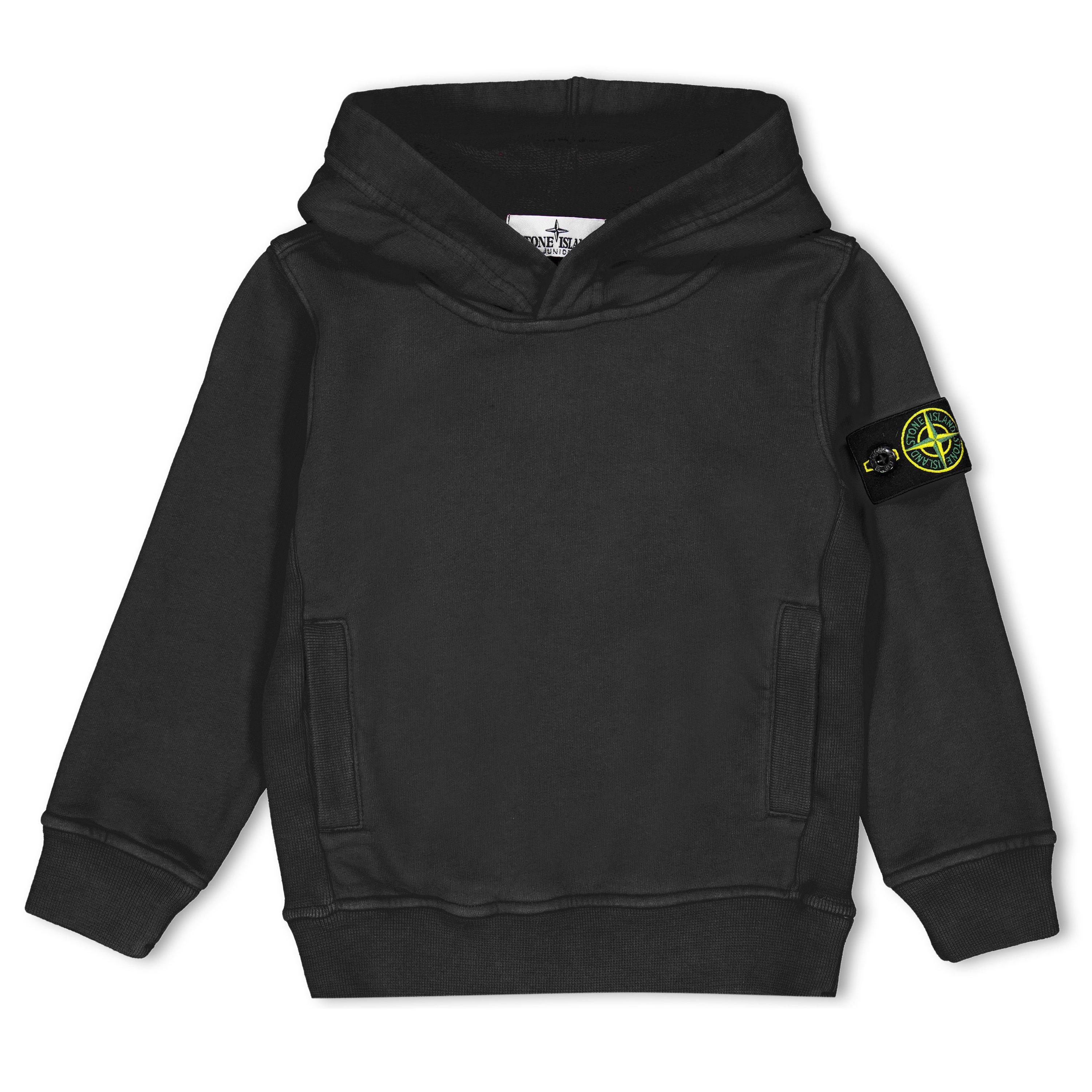 Stone Island Unisex Black Cotton Hoodie - Image 2