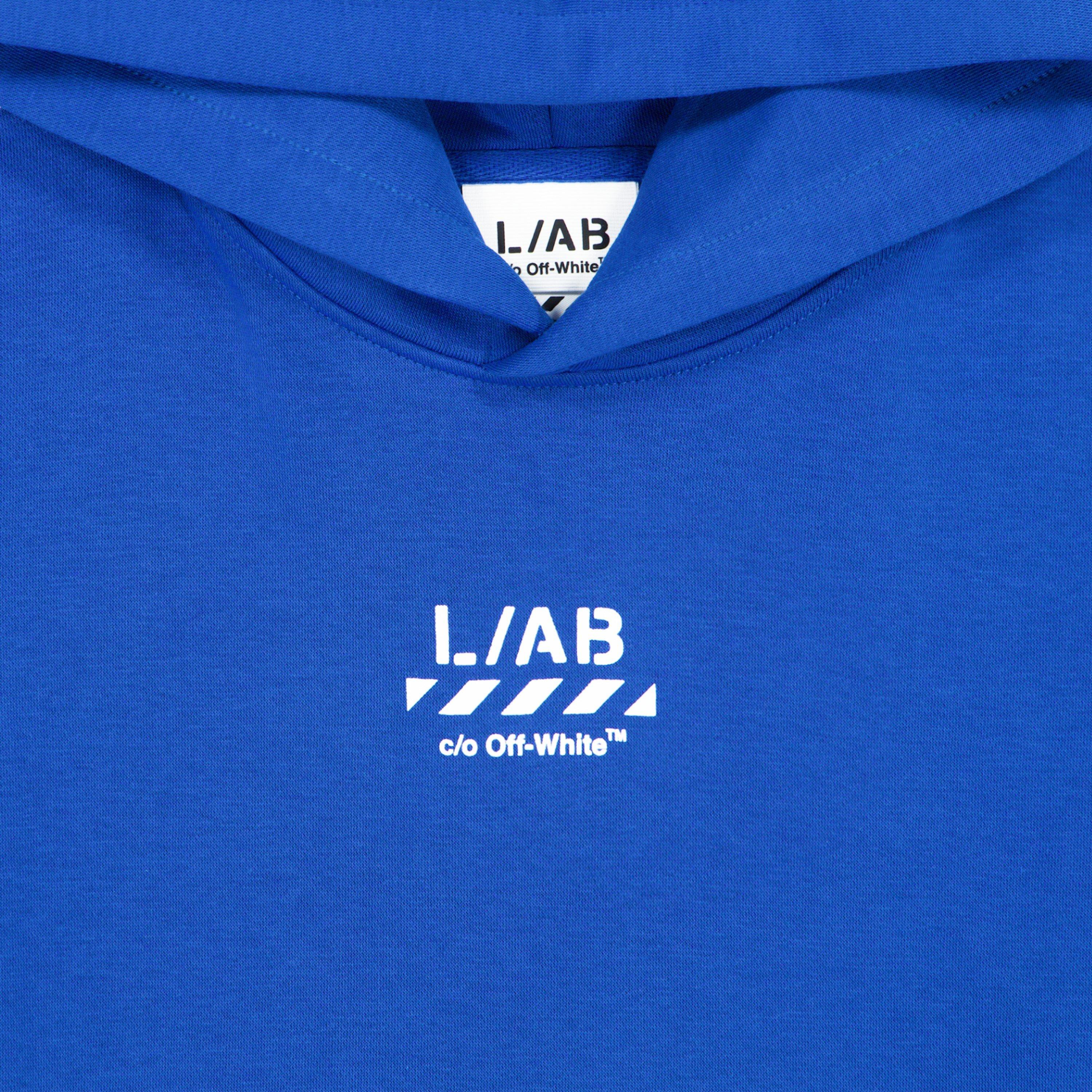 Blu - L AB Off White - Kids' Small Logo Over the Head Hoodie - 2