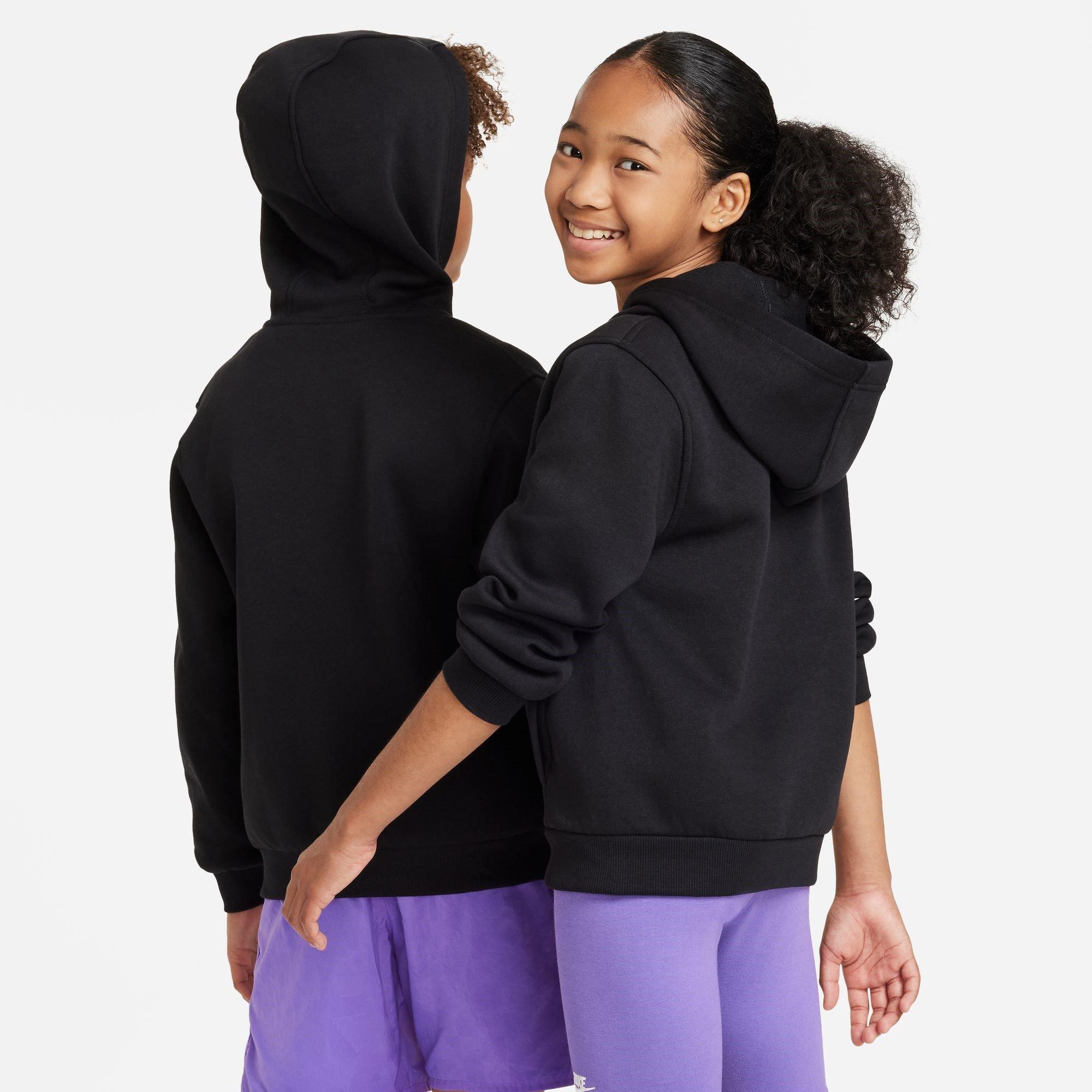 Black/White - Nike - Sportswear Club Fleece Juniors Full Zip Hoodie - 2