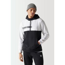 11 Degrees 11D Colour Block Hoodie Black   White