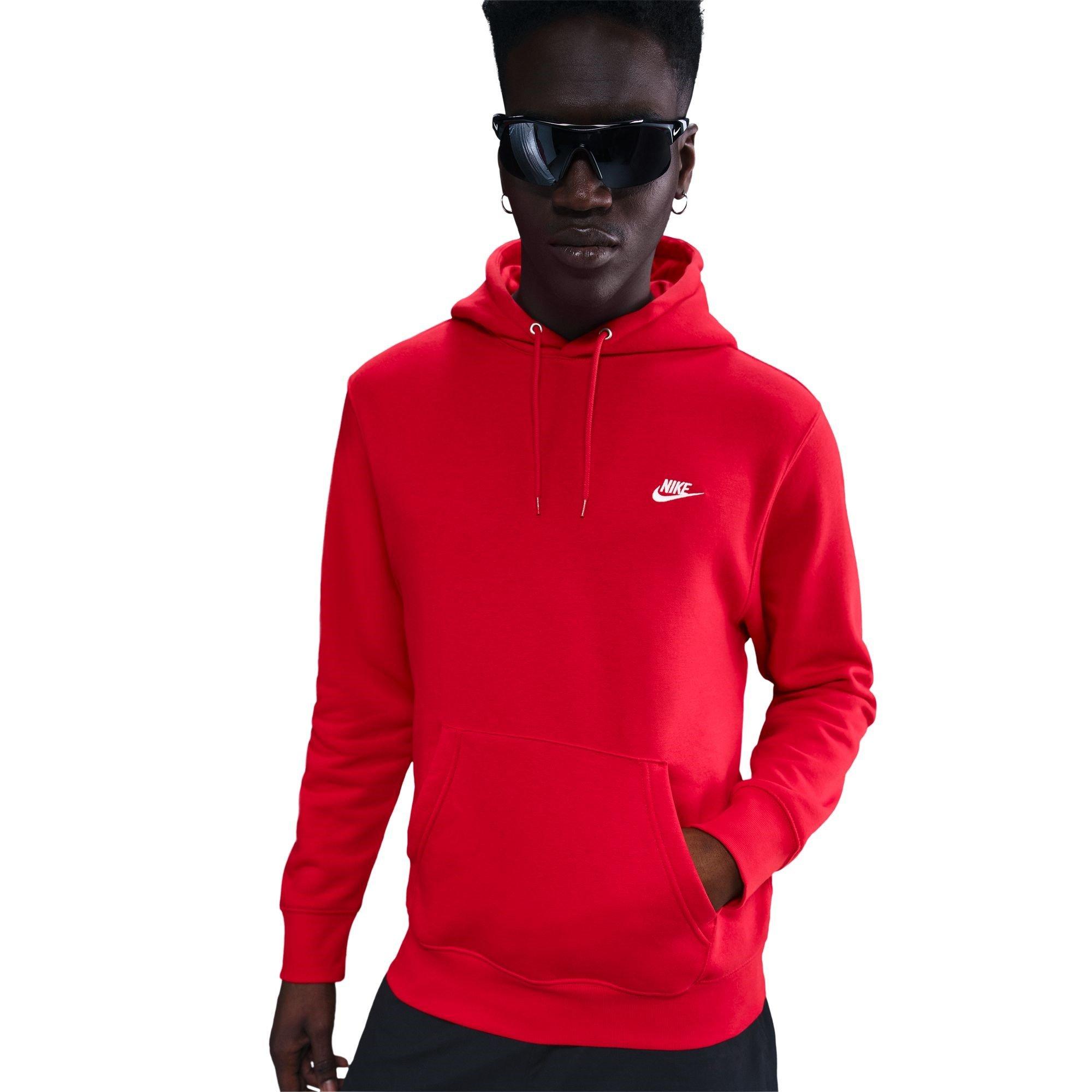 Nike Men's Sportswear Club Fleece Pullover Hoodie - Uni Red/White - XS