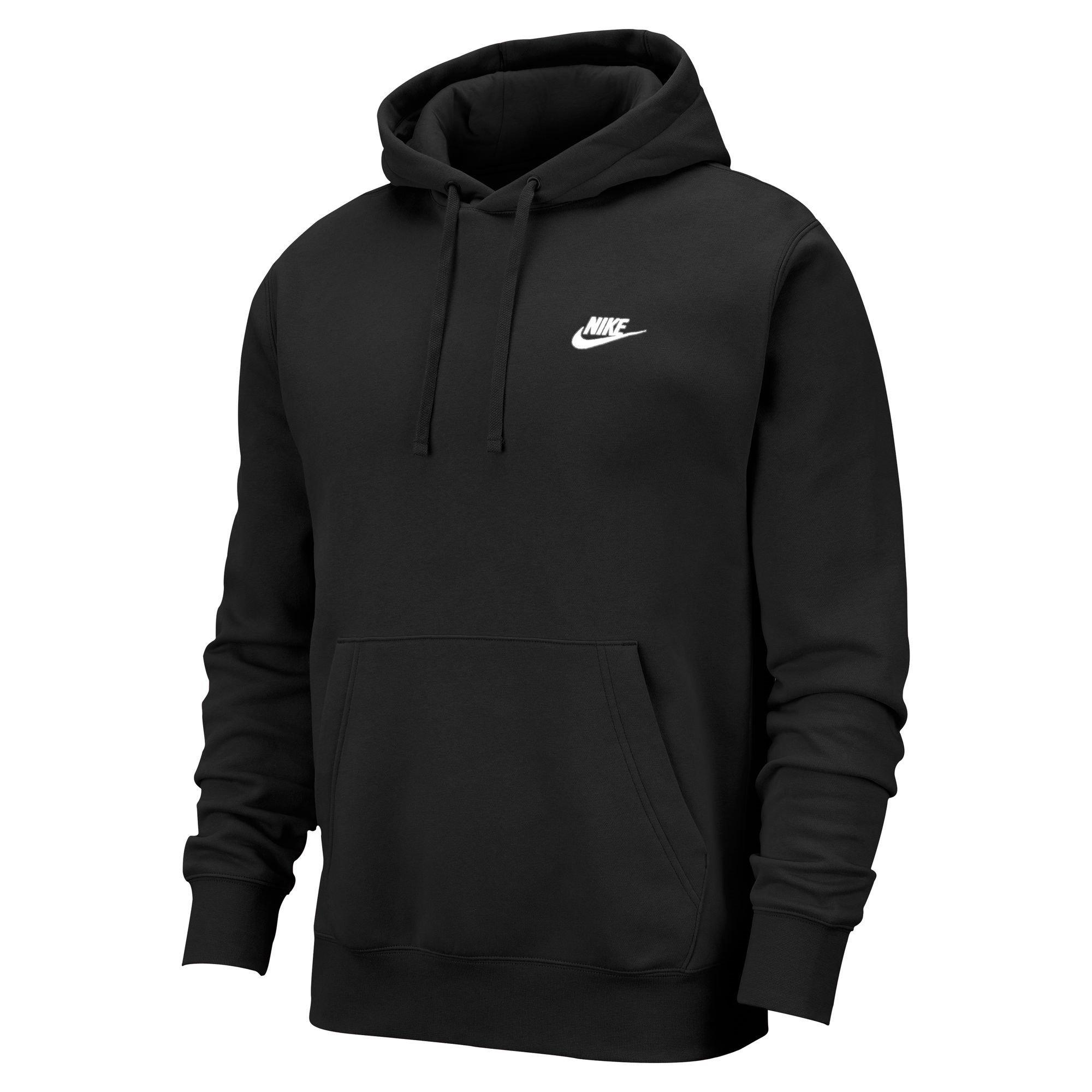Nike Men's Sportswear Club Fleece Pullover Hoodie - Black/White - XS