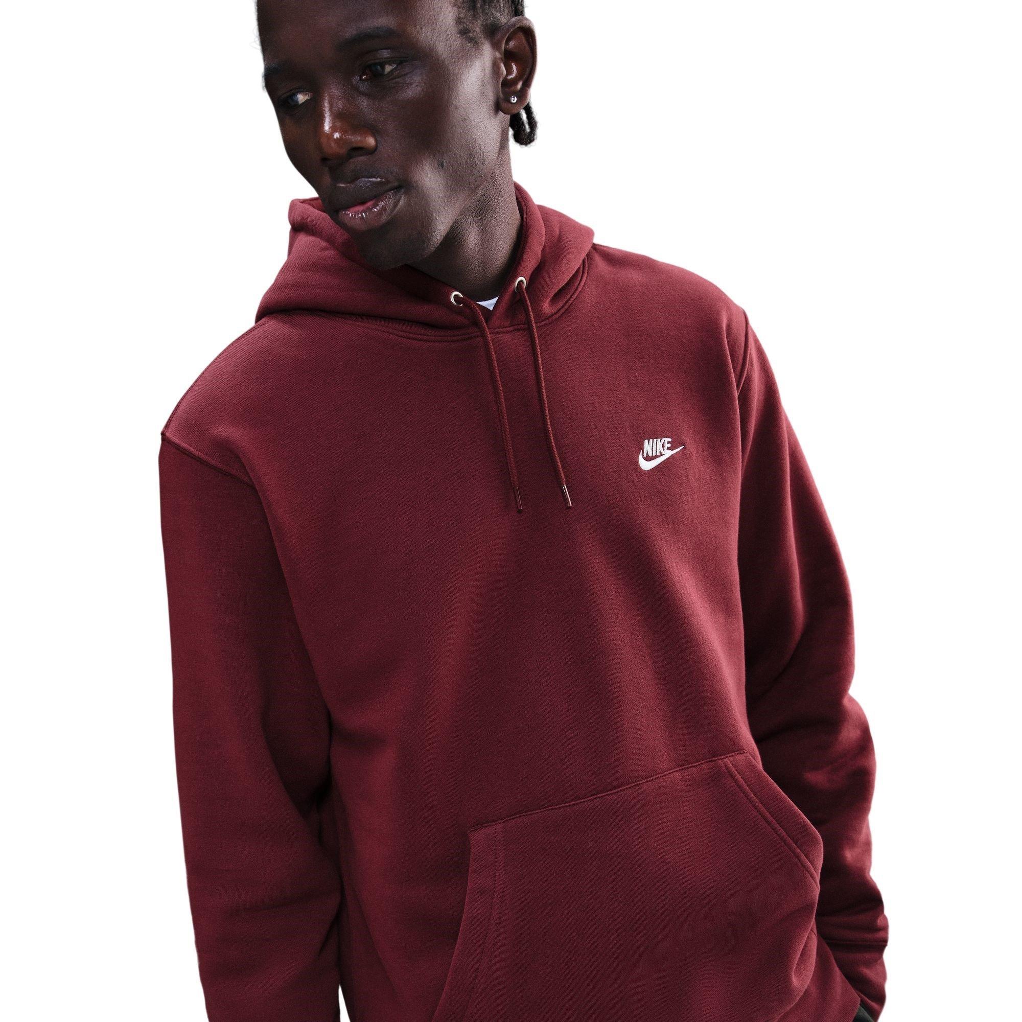 Nike Men's Sportswear Club Fleece Pullover Hoodie - Dark Team Red - S