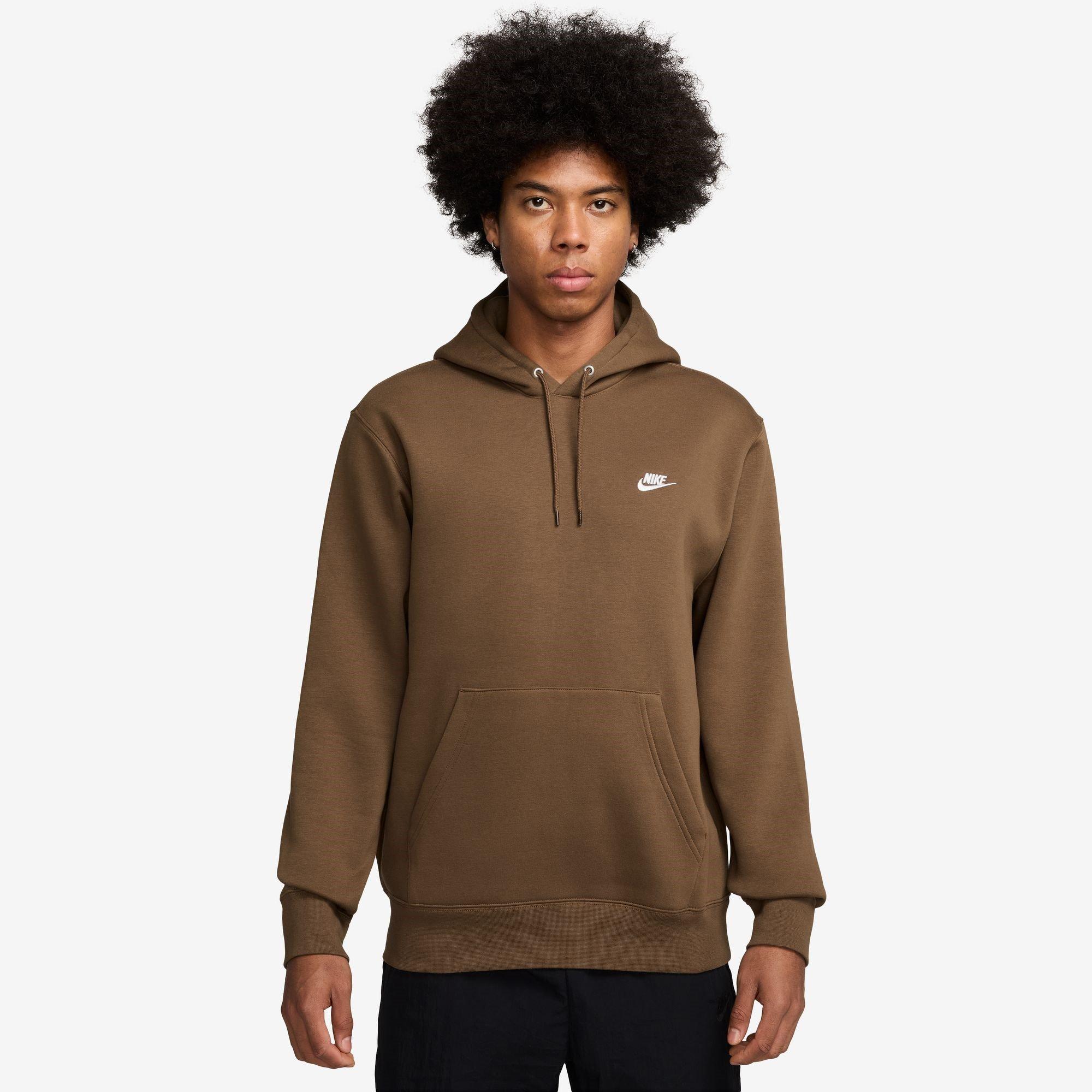 Nike Men's Sportswear Club Fleece Pullover Hoodie - Mosswood Brown - XS