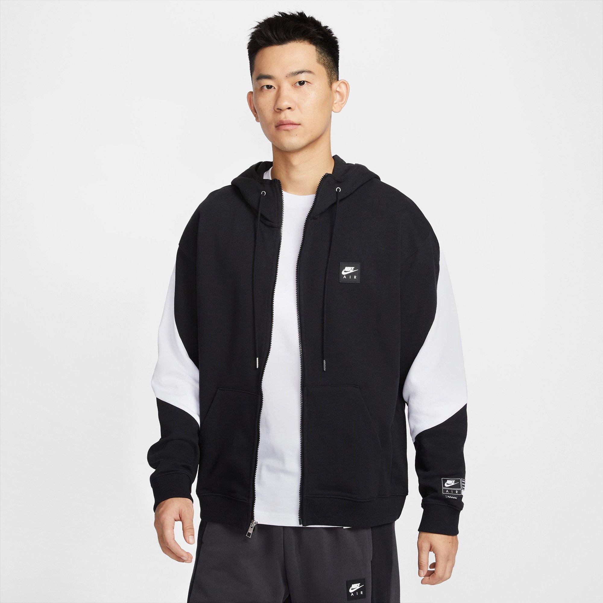 Black/White - Nike - Air Mens Full-Zip Fleece Hoodie - 8