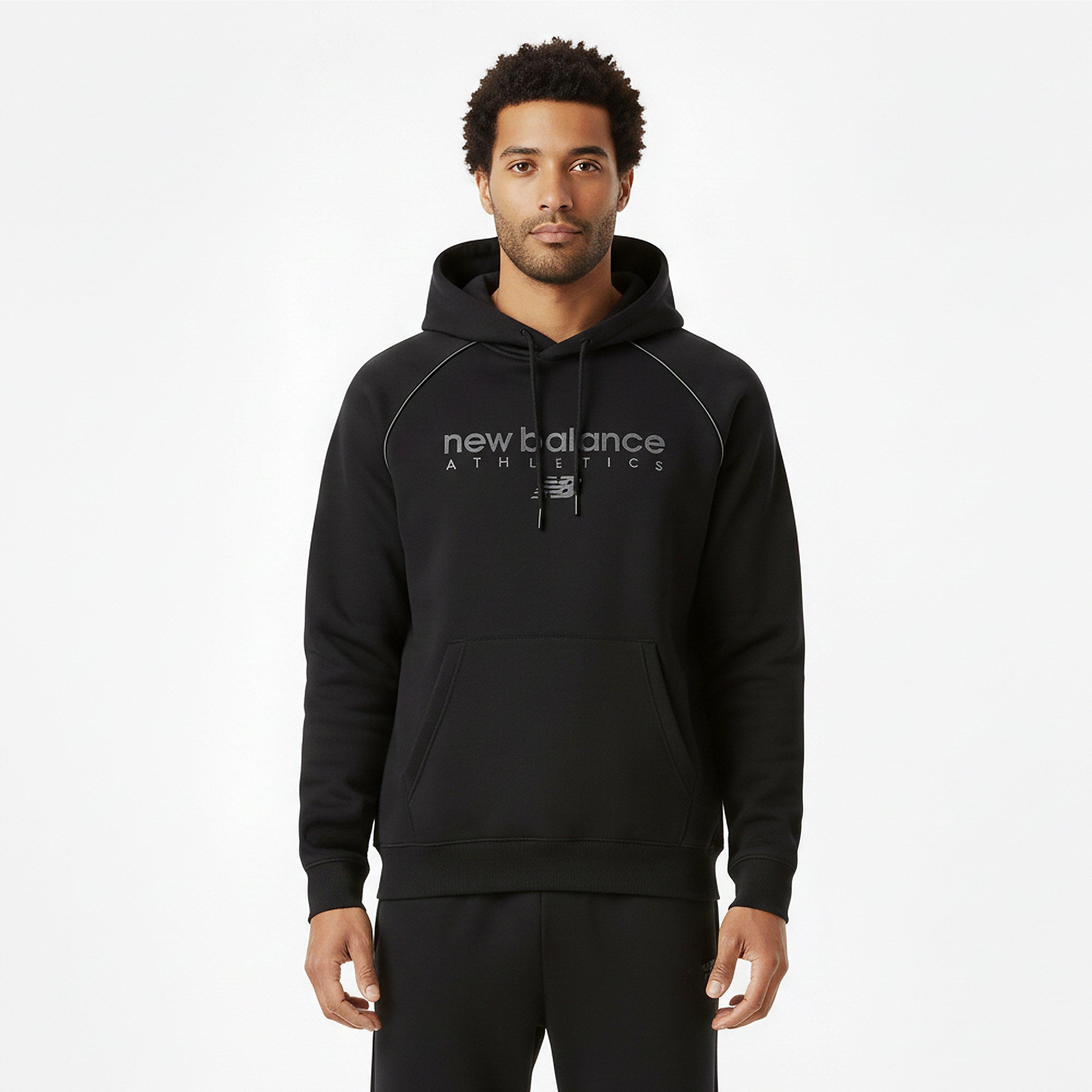 Black - New Balance - Mens Trackside Pull Over Hoodie - 3