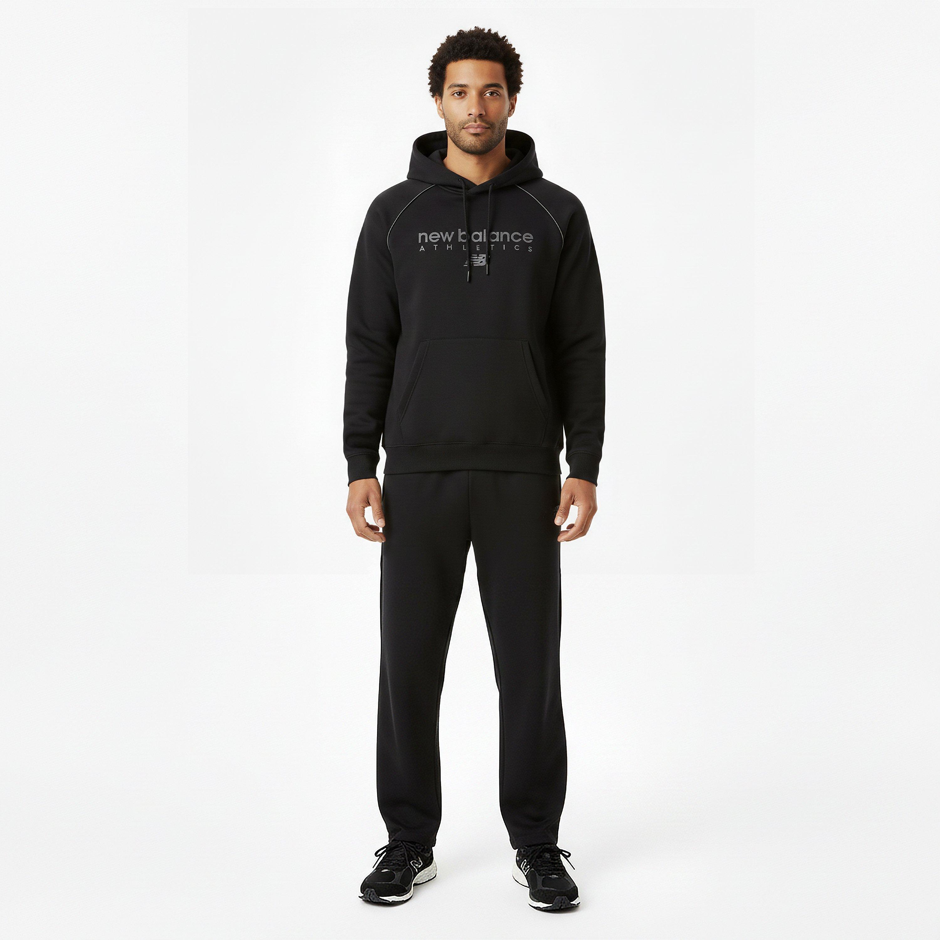 Black - New Balance - Mens Trackside Pull Over Hoodie - 6