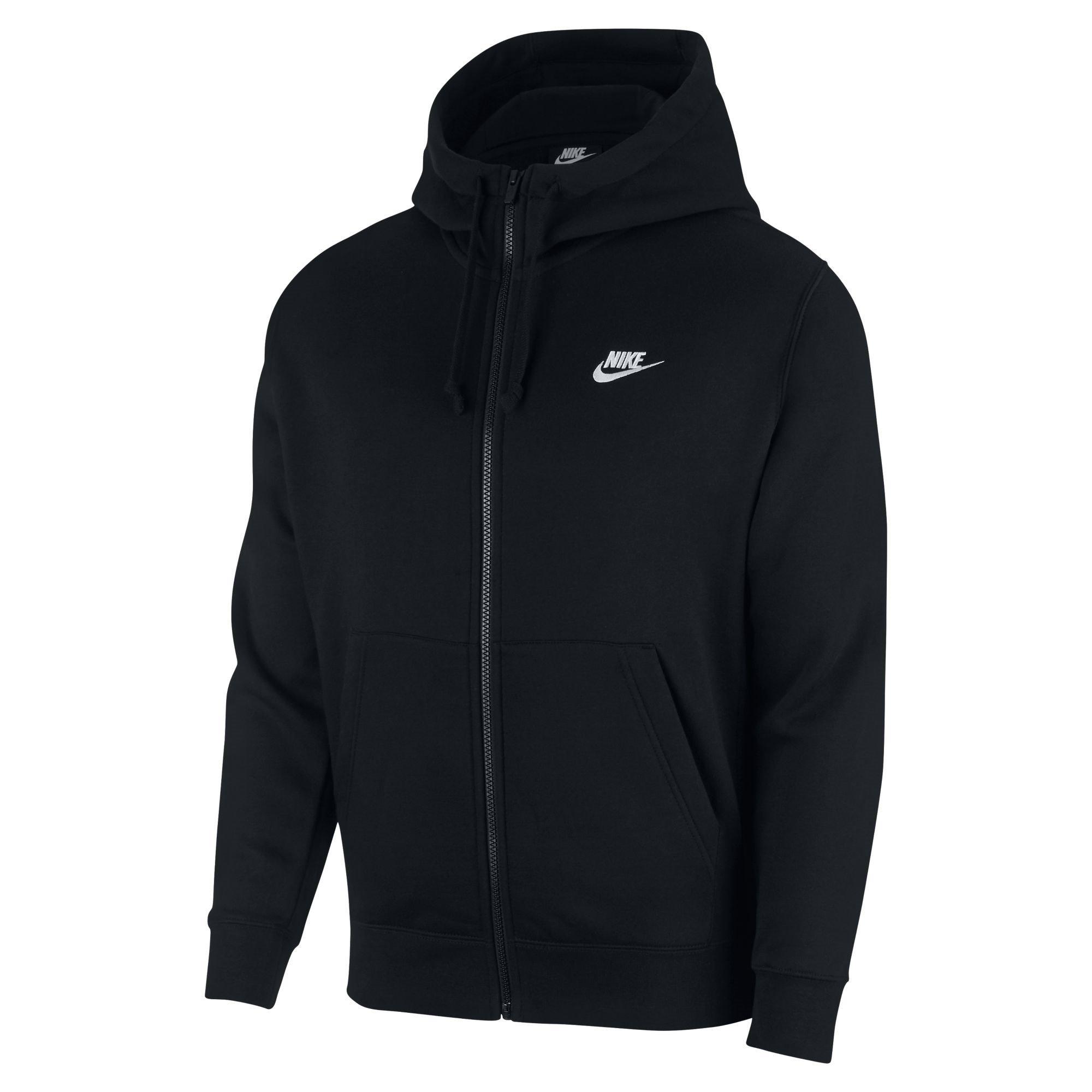 Black nike full zip hoodie on sale