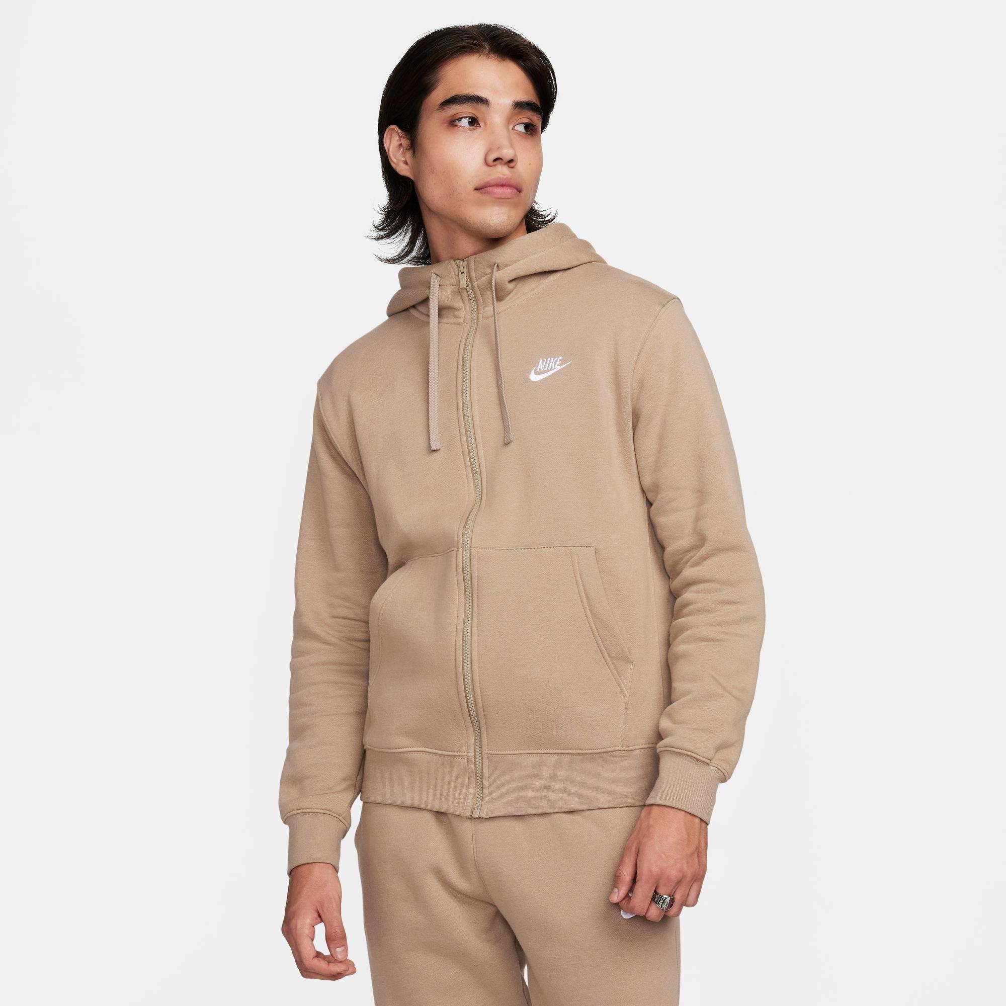 Nike Men's Sportswear Club Fleece Full-Zip Hoodie - Khaki - S