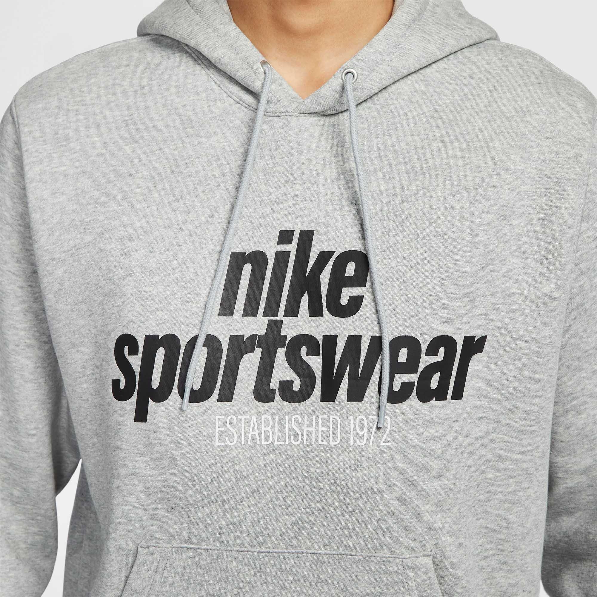 Grey/Smoke Grey - Nike - Club Mens Fleece Pullover Hoodie - 3