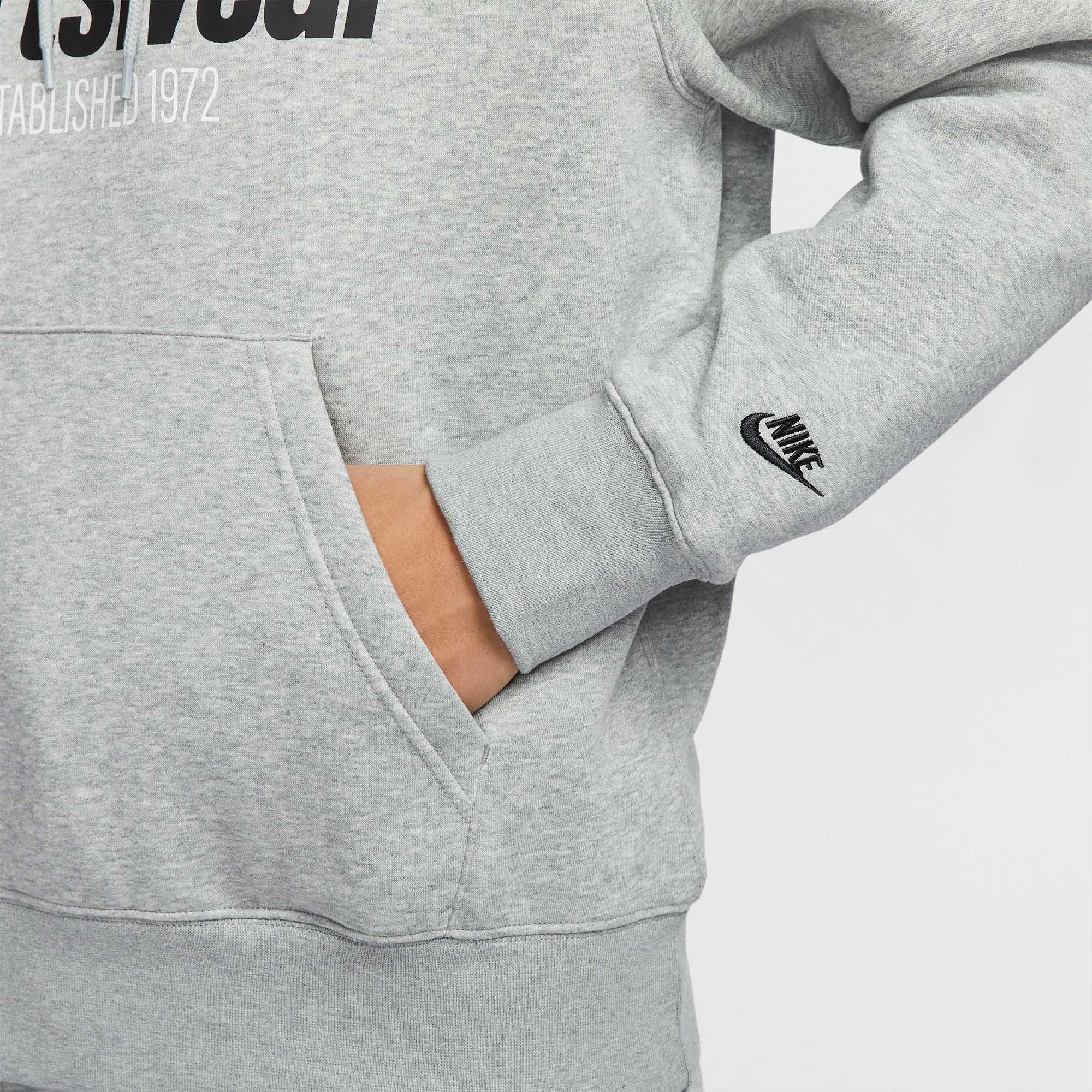 Grey/Smoke Grey - Nike - Club Mens Fleece Pullover Hoodie - 4