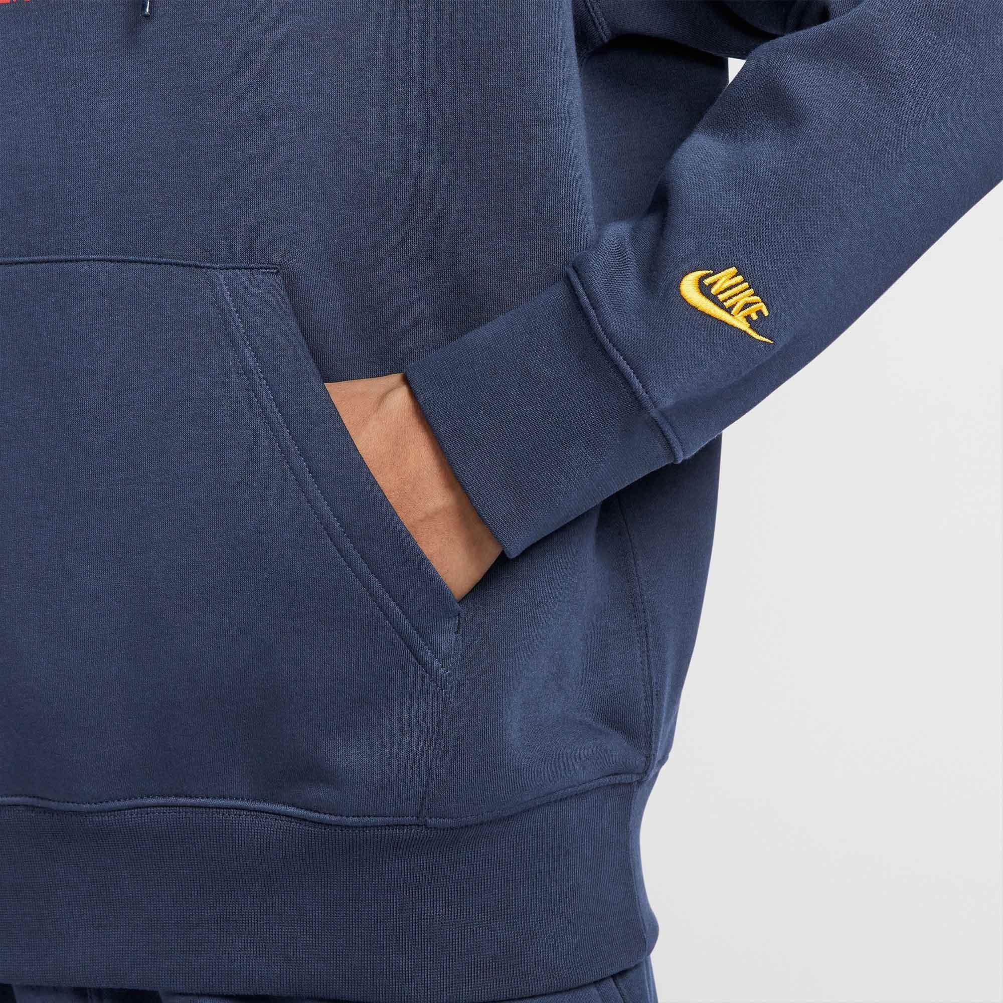 Obsidian/Gold - Nike - Nike Club Mens Fleece Pullover Hoodie - 4