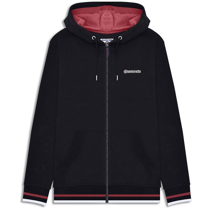 Lambretta Men's Zip Hoodie - Black - Small