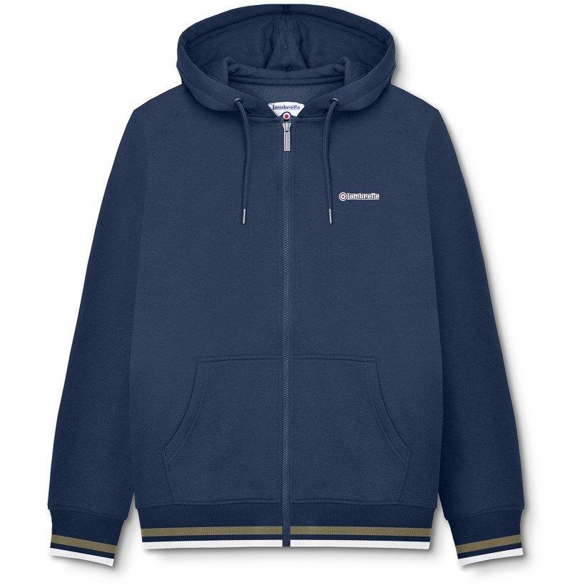 Lambretta Men's Zip Hoodie - Navy/Khaki - Small