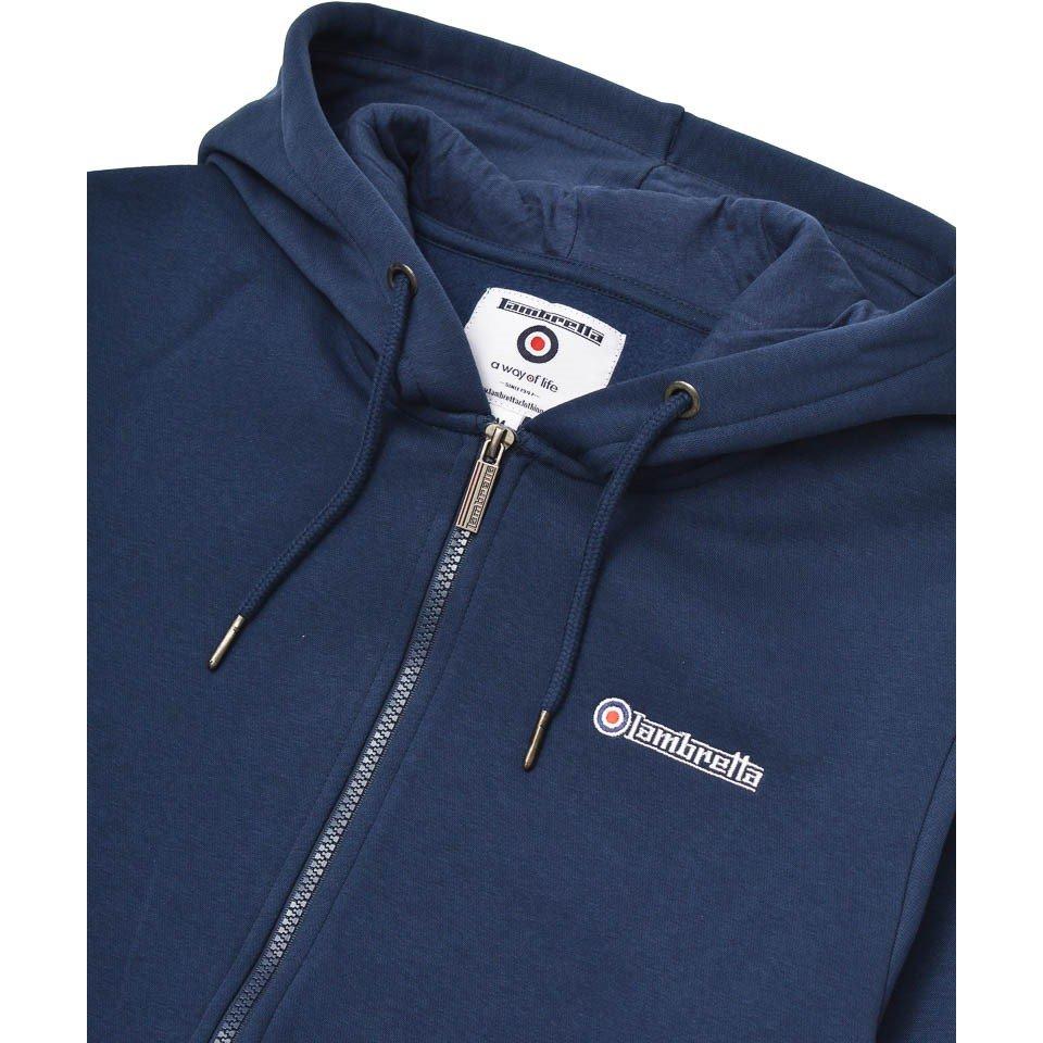 Marineblauw/Kaki - Lambretta - Men's Zip Hoodie - 3