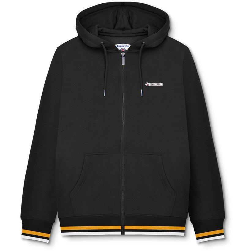 Lambretta Men's Zip Hoodie - Black/Gold - Small