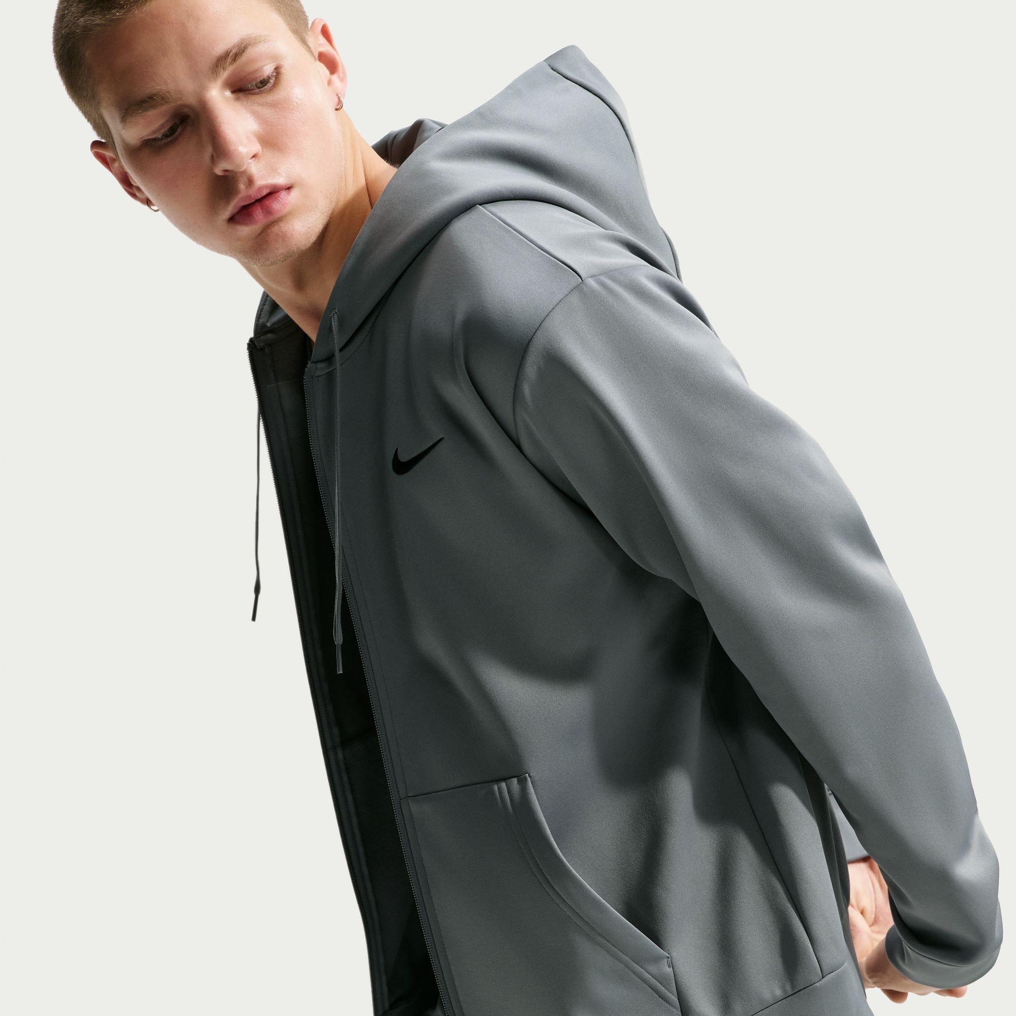 Grey - Nike - Dri-FIT Men's Full-Zip Training Hoodie - 3
