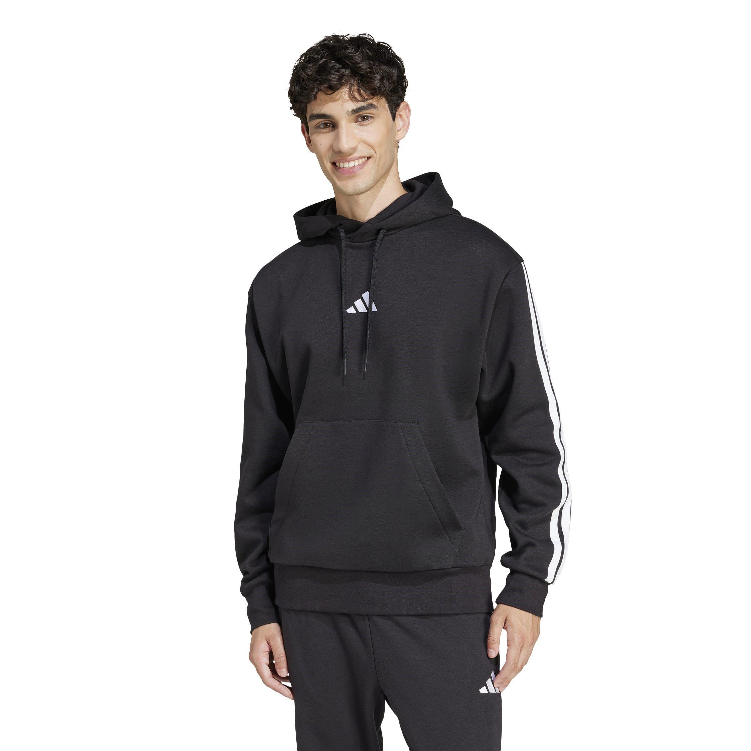 Nero/Bianco - adidas - Essentials Fleece 3-Stripes Hoodie Mens - 2