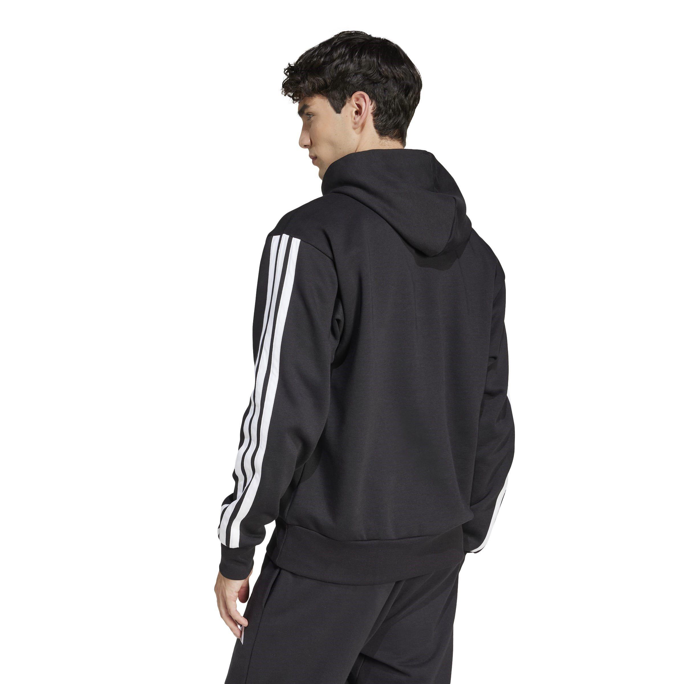 Nero/Bianco - adidas - Essentials Fleece 3-Stripes Hoodie Mens - 3